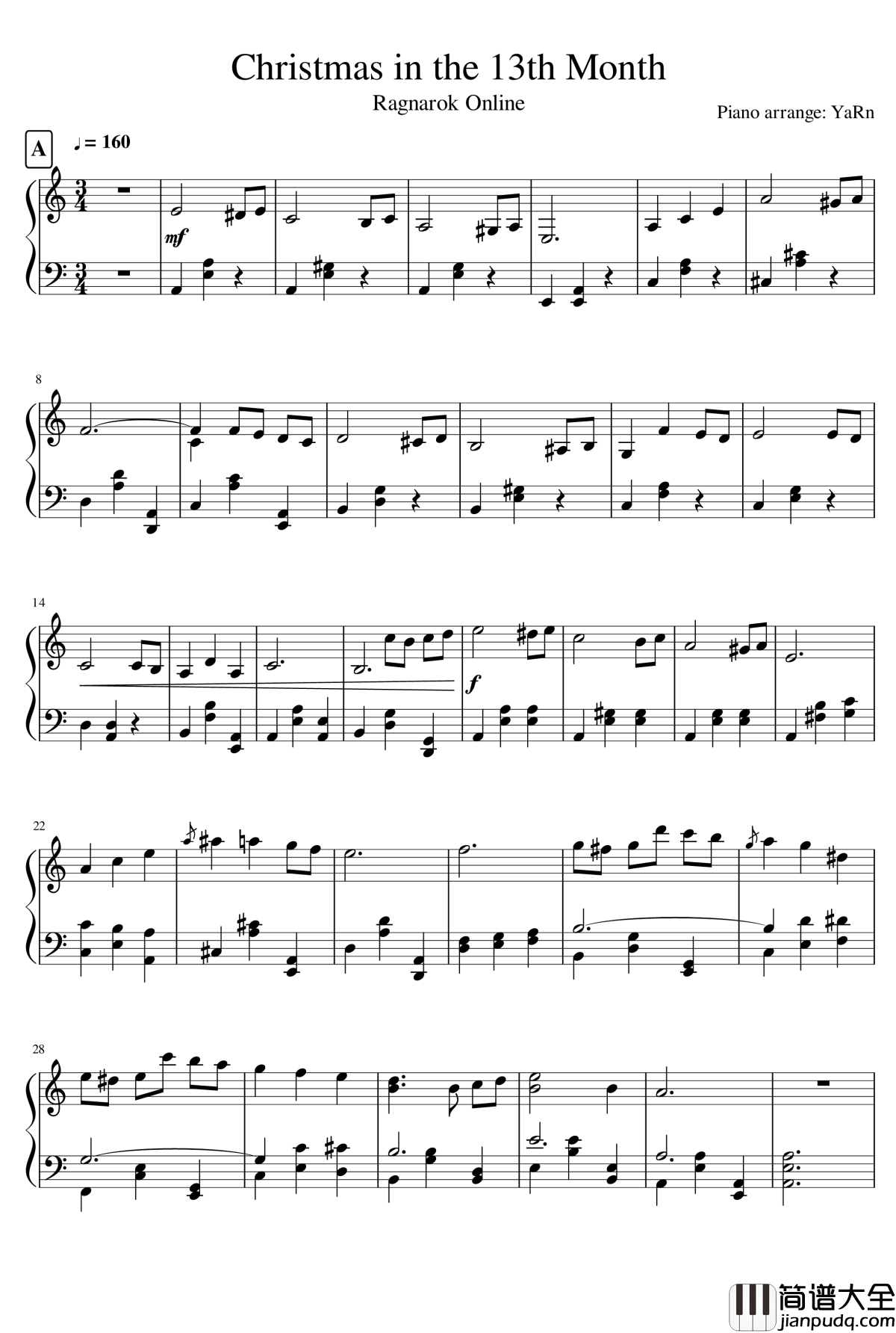 Christmas_in_the_13th_Month钢琴谱_SoundTeMP