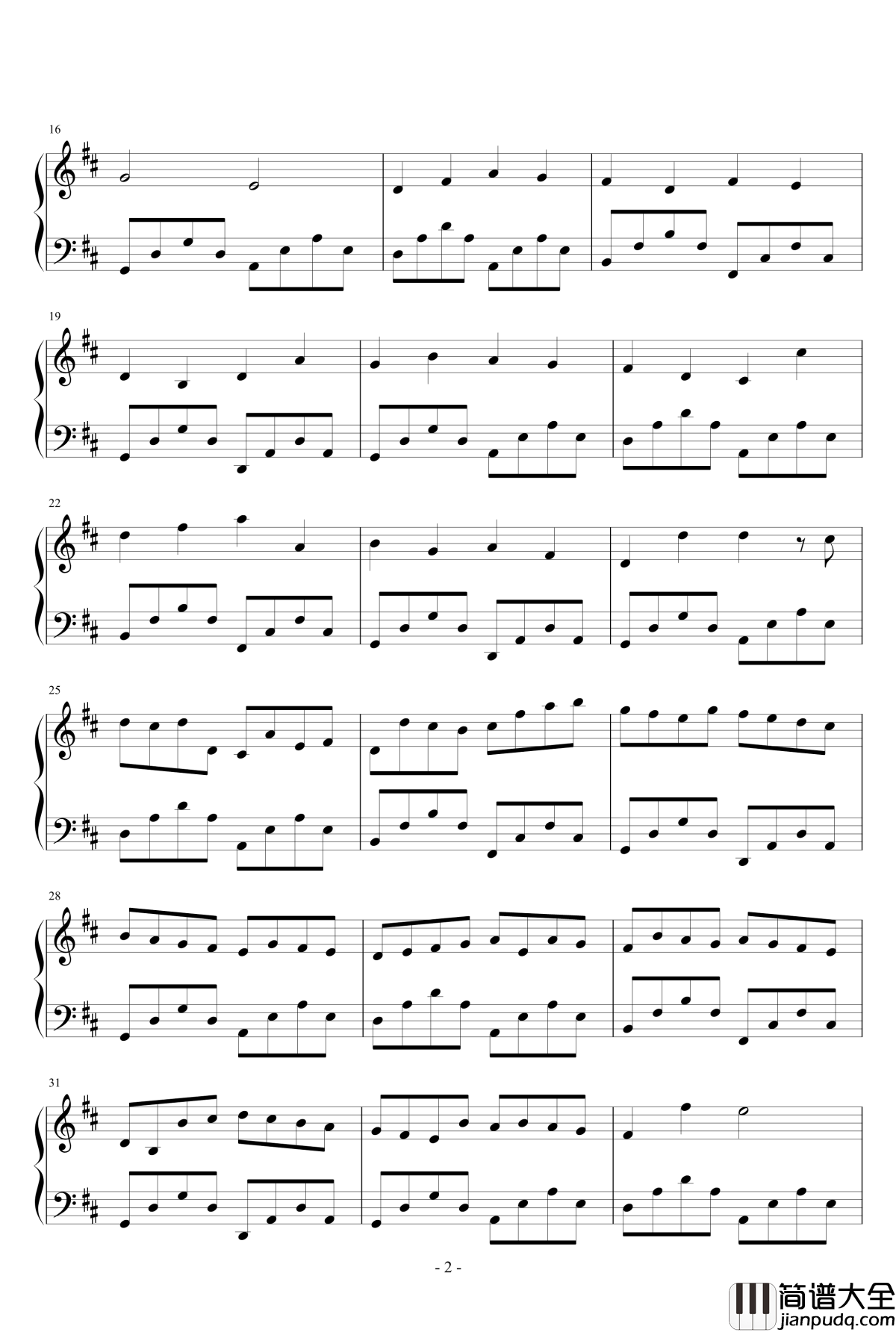 卡农钢琴谱_钢琴伴奏_帕赫贝尔_Pachelbel