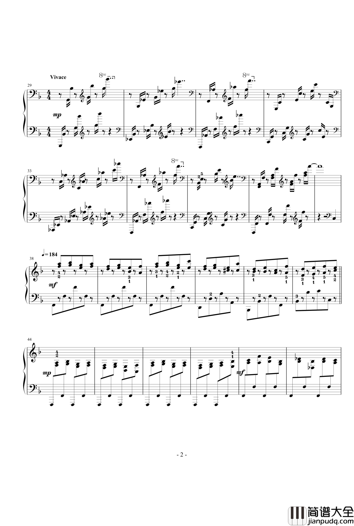 酷夏钢琴谱_四季练习曲_yutianyue126