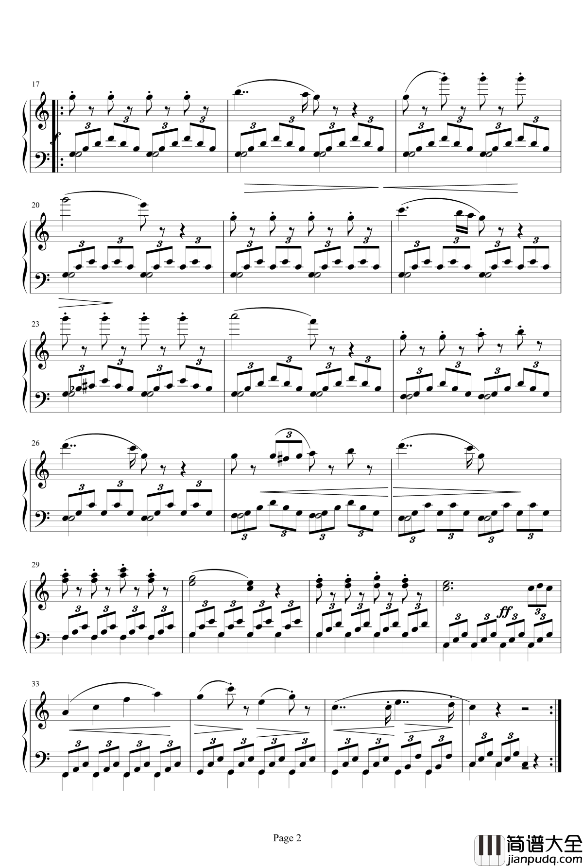 车尔尼849第二条钢琴谱_车尔尼Op.849_No.2_Czerny