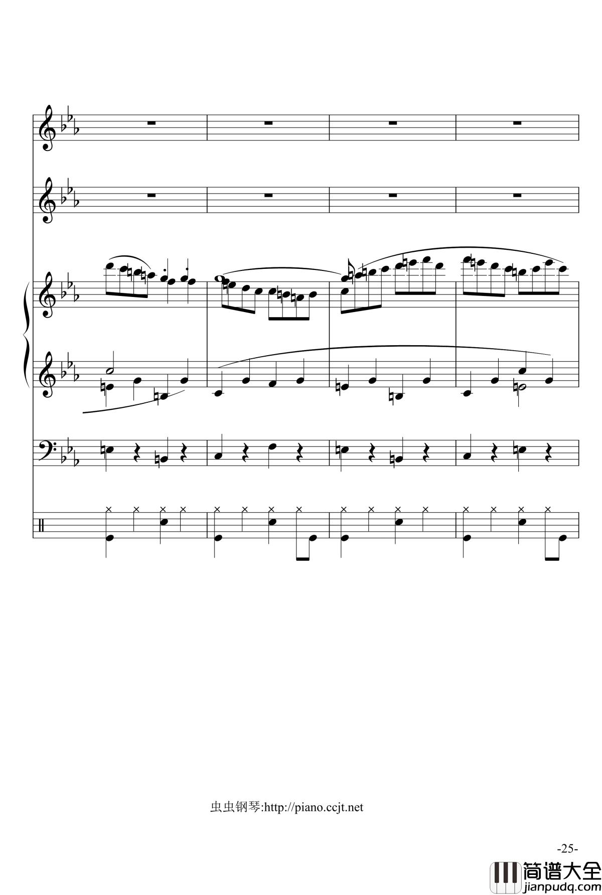 悲怆奏鸣曲钢琴谱_加小乐队_贝多芬_beethoven