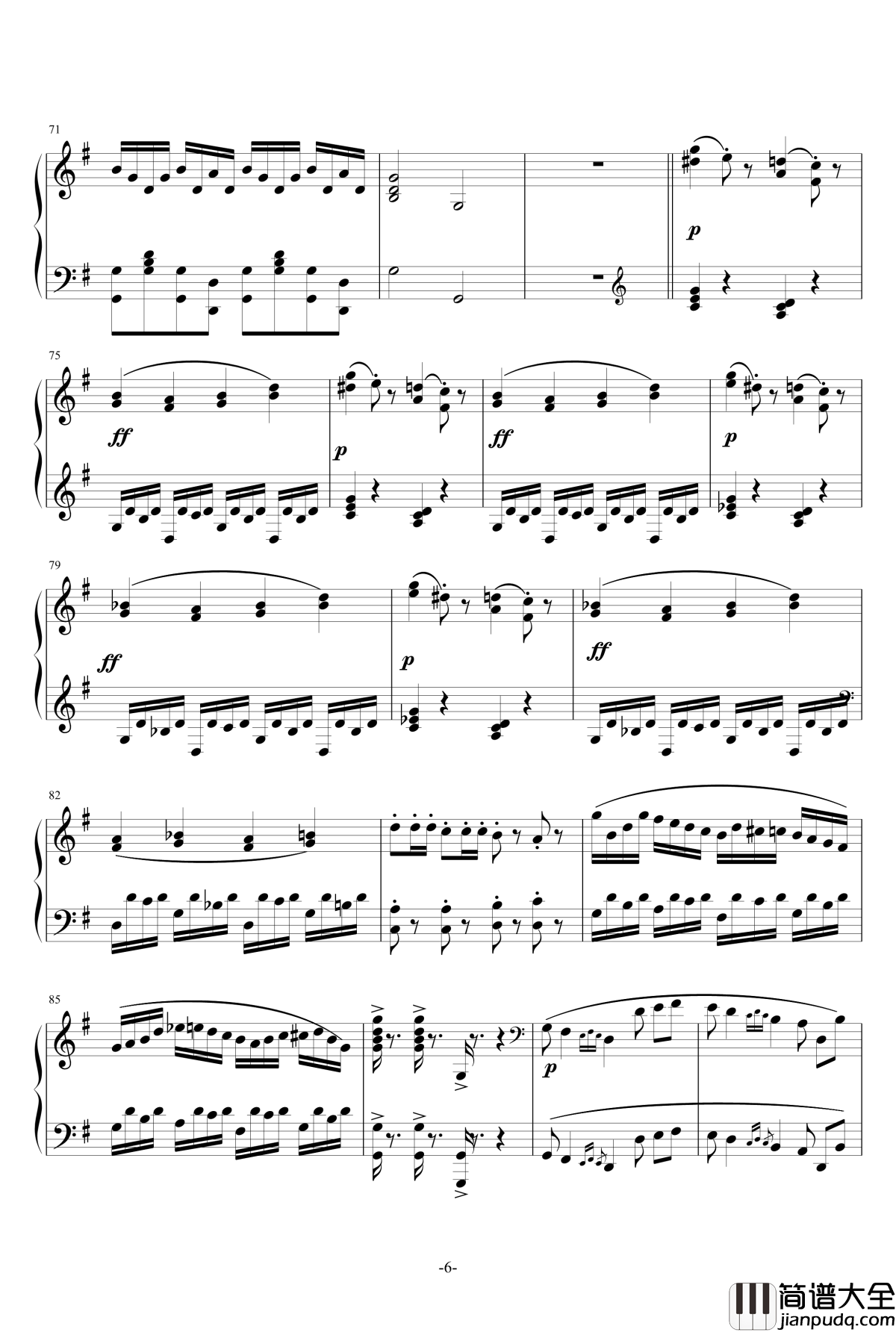 G大调奏鸣曲钢琴谱_一个球