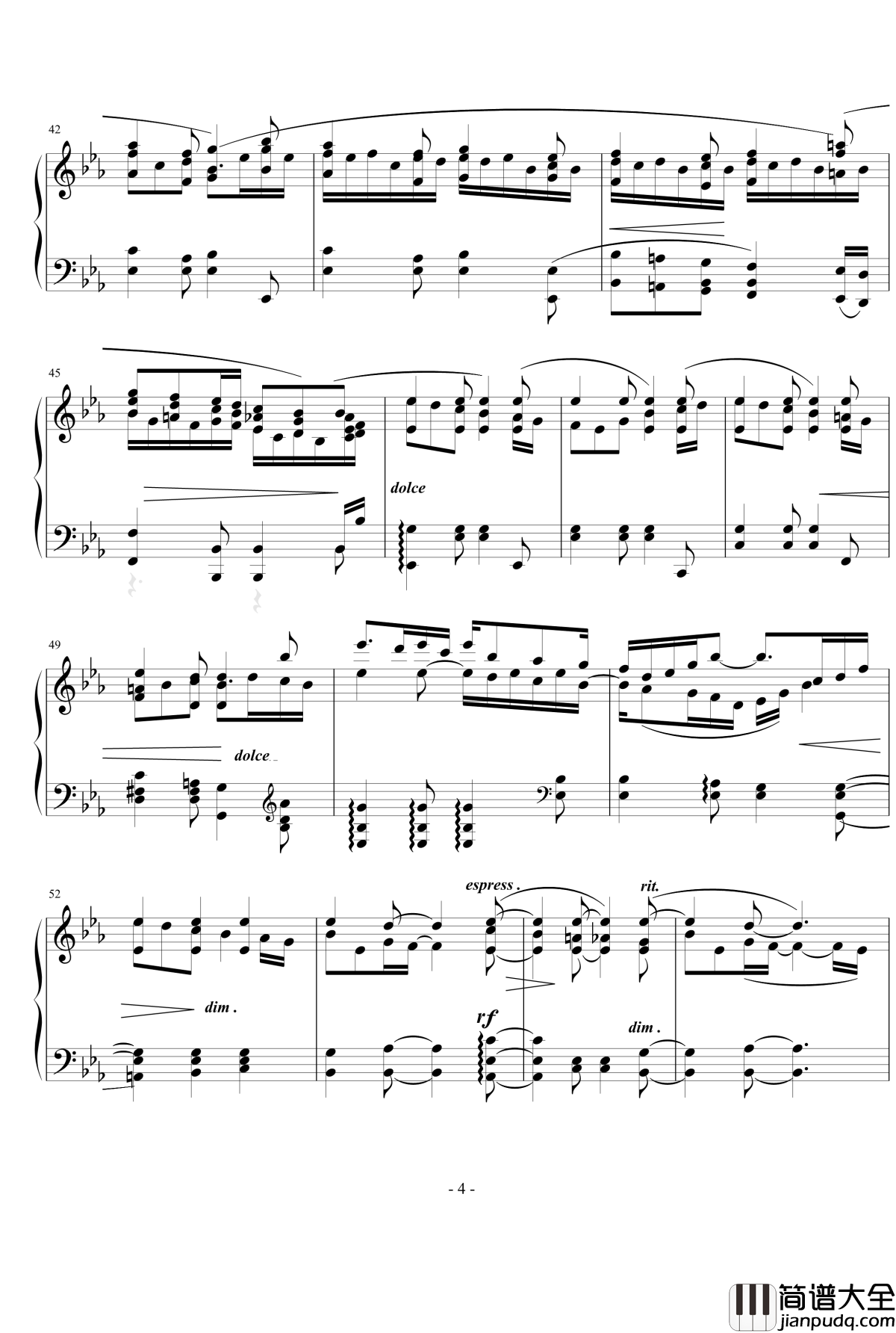 间奏曲Op钢琴谱.117__No.1_勃拉姆斯_Brahms