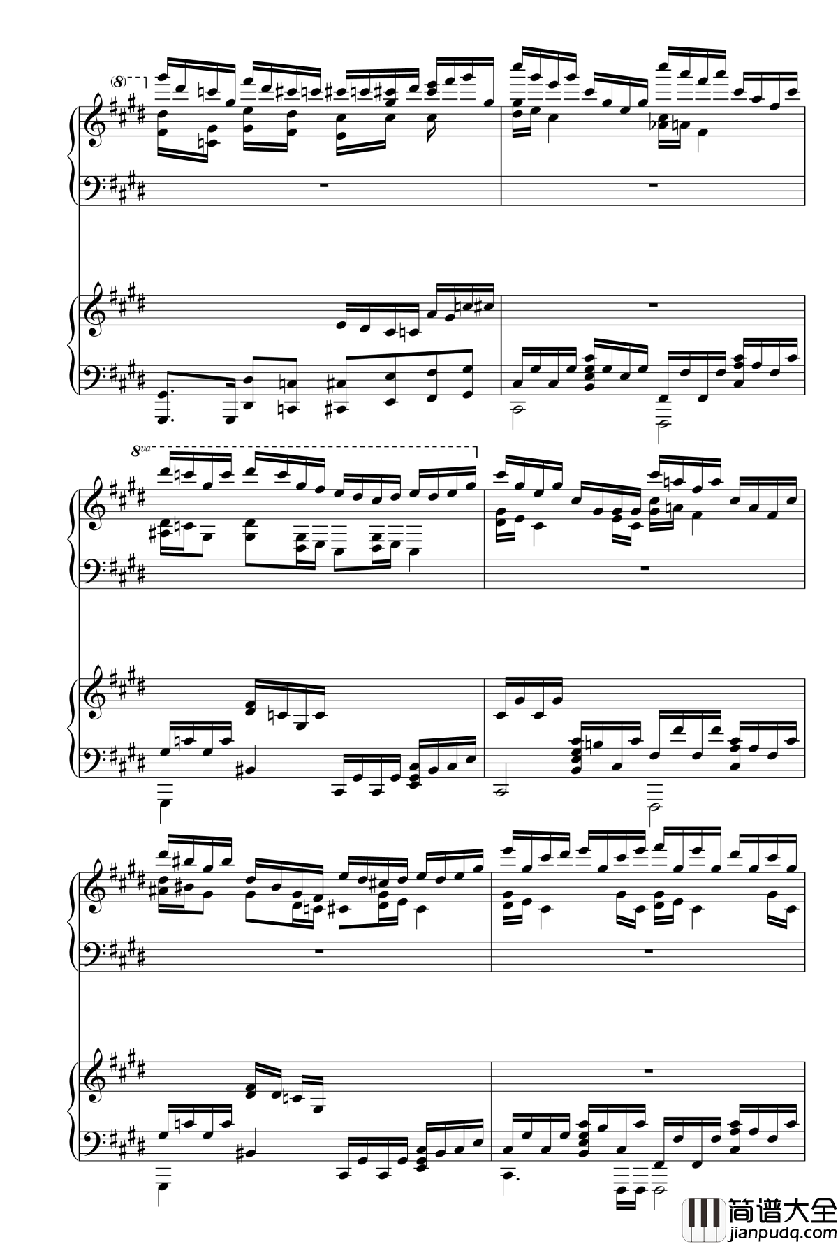 克罗地亚狂想曲钢琴谱_双钢琴_马克西姆_Maksim·Mrvica