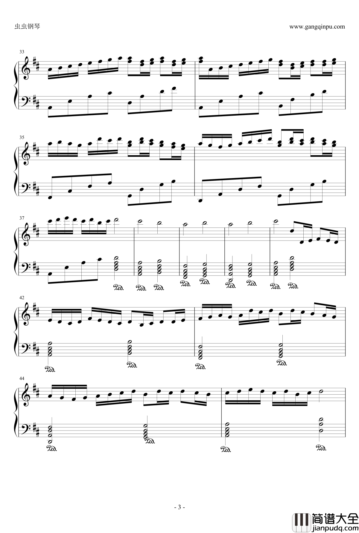 卡农：大爱人间钢琴谱_完整版_帕赫贝尔_Pachelbel