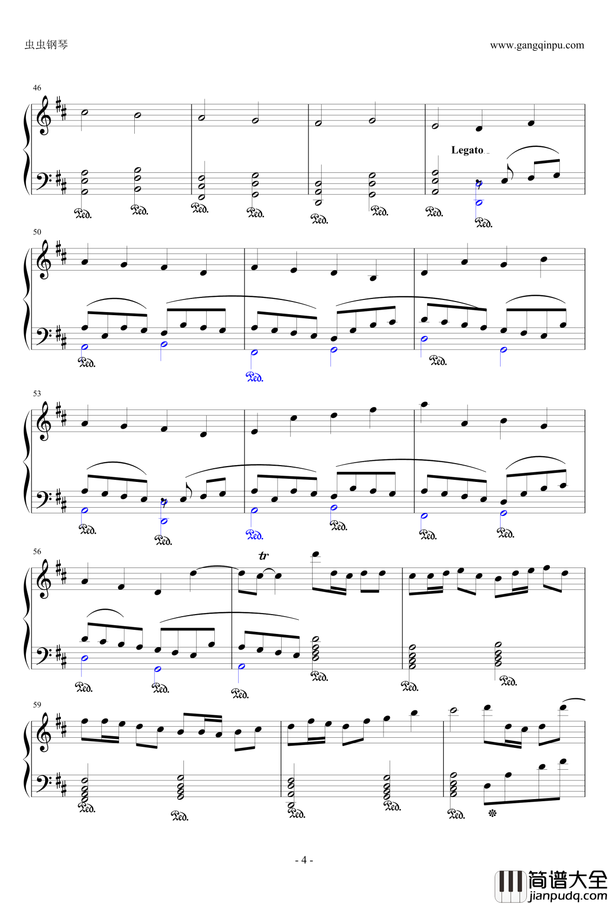 卡农：大爱人间钢琴谱_完整版_帕赫贝尔_Pachelbel