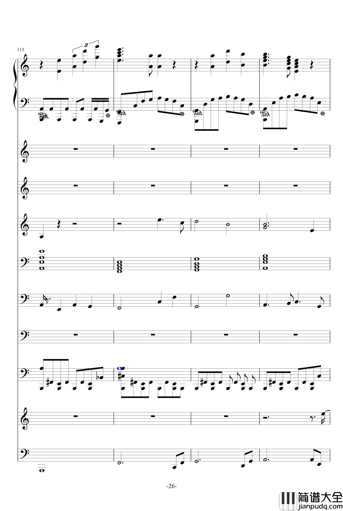 大夜洛第一号狂想曲钢琴谱_死生契阔_ellocz