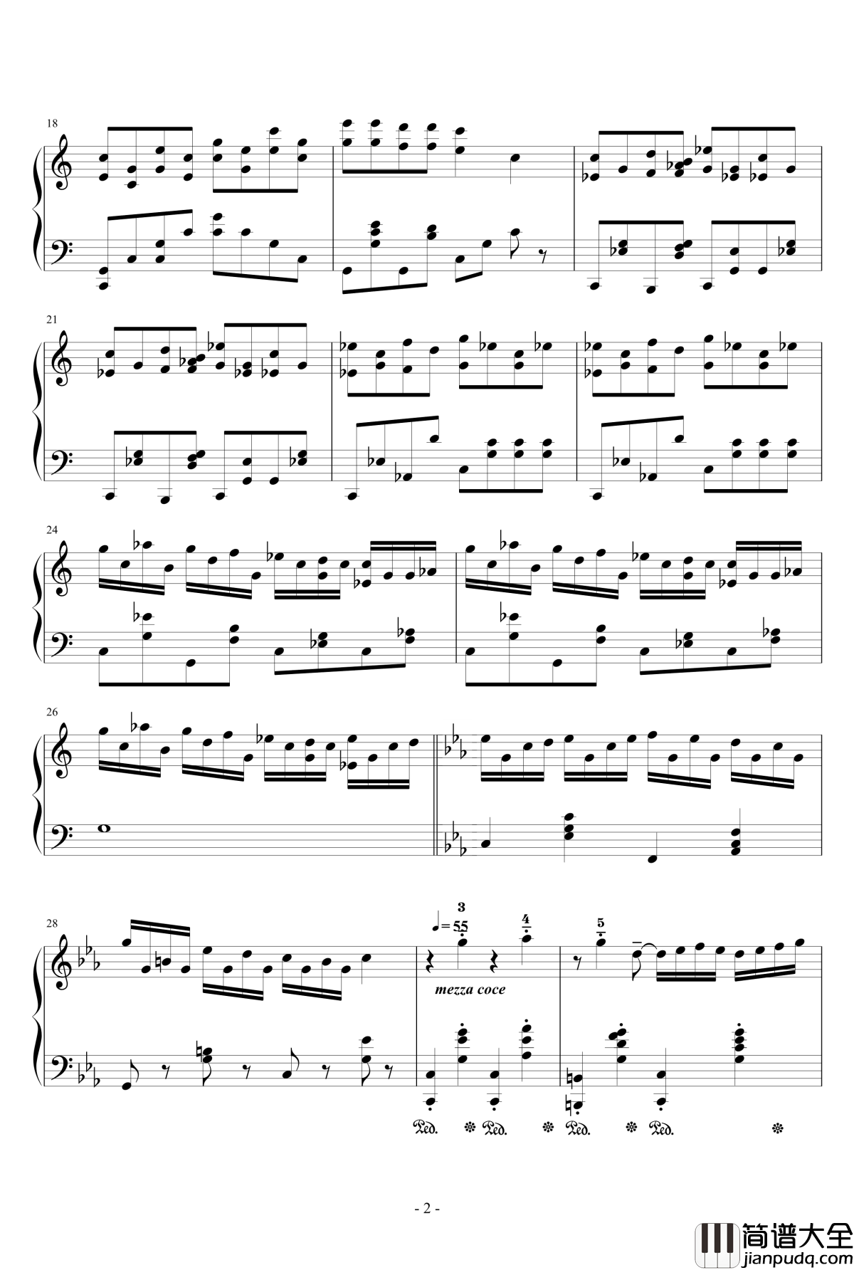 两只老虎变奏曲钢琴谱_儿童歌曲