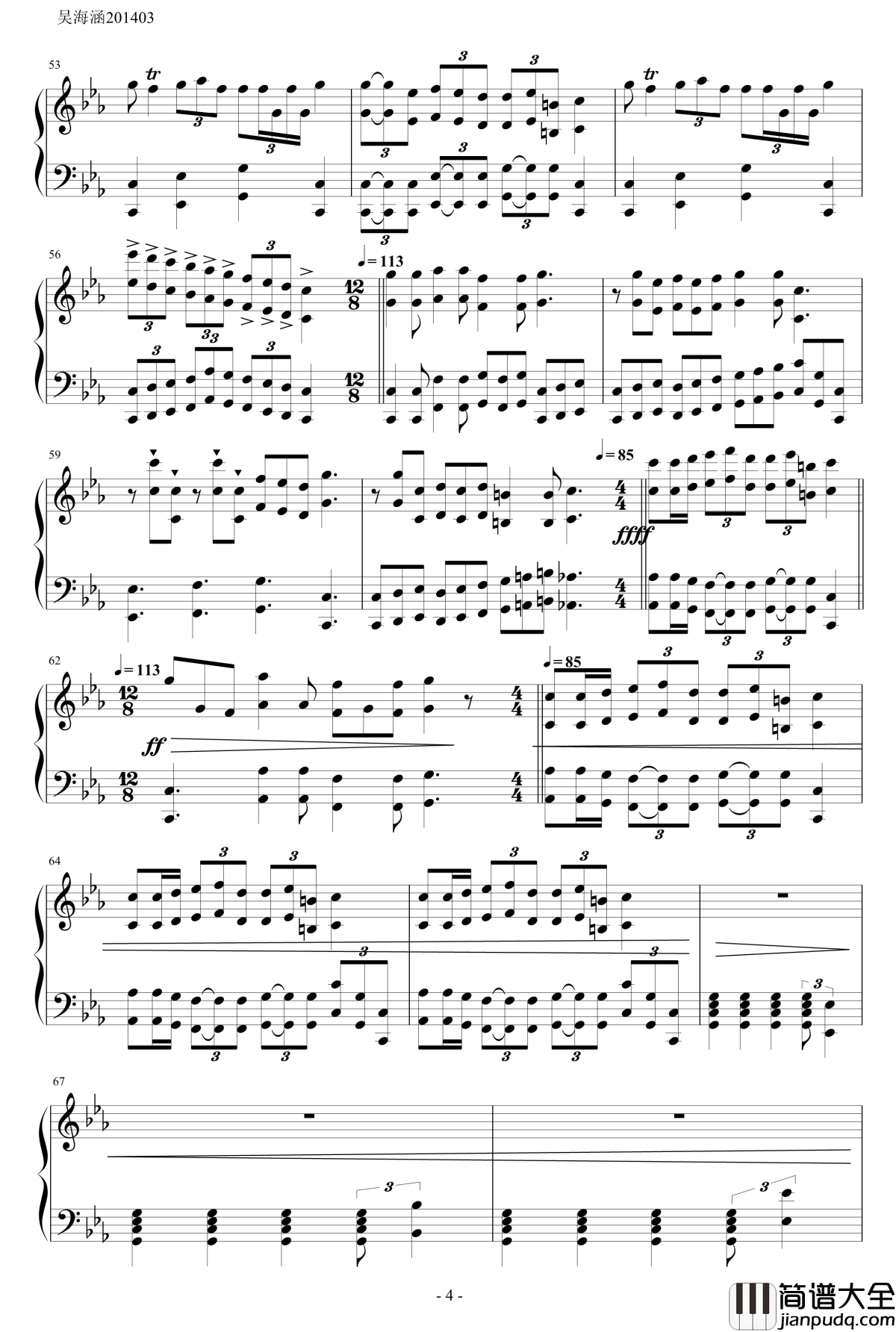 午夜小步舞曲钢琴谱_Midnight_Menuette_马克西姆maksim&赫吉克_Tonci_Huljic