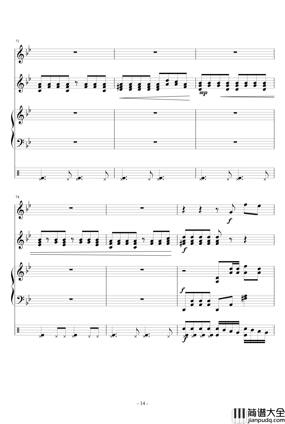 Wanderer钢琴谱_狂音§