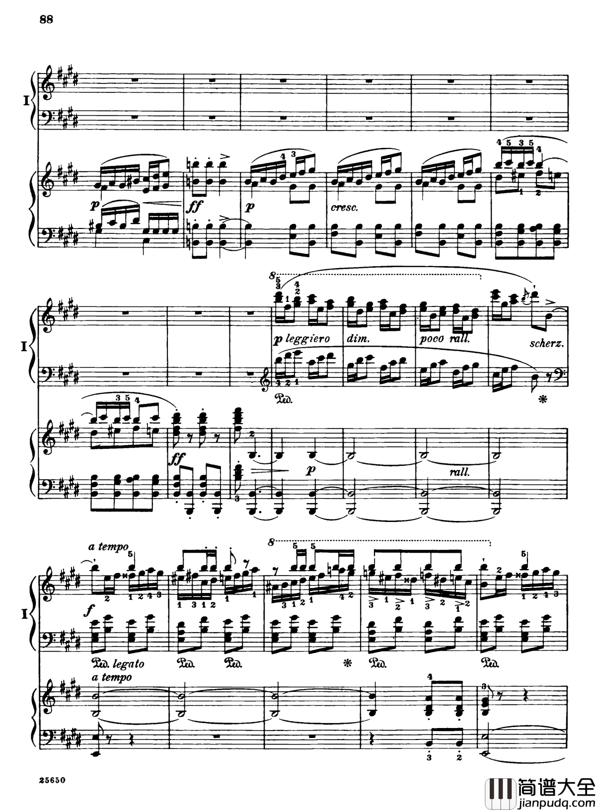 肖邦第一钢琴协奏曲钢琴谱_肖邦