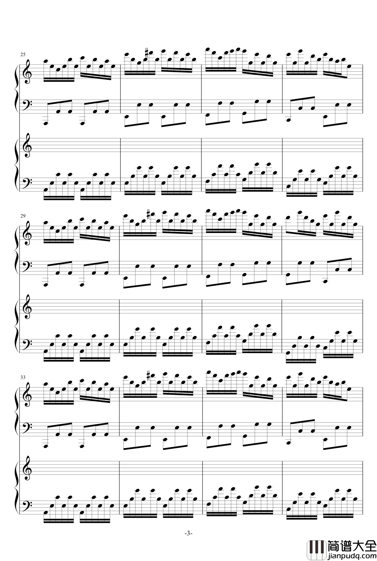 极品钢琴高手练习曲3钢琴谱_as2134