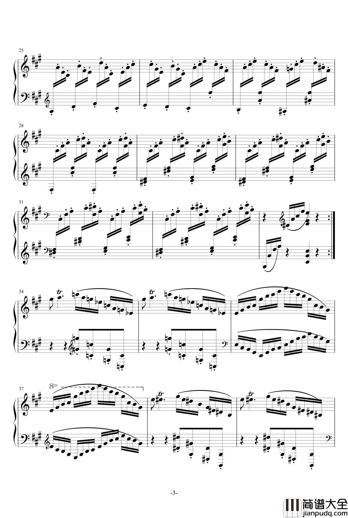 小温狂想曲1钢琴谱_一个球