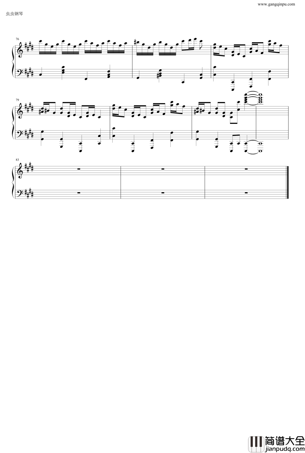 克罗地亚狂想曲钢琴谱_做了优化的纯正版_马克西姆_Maksim·Mrvica