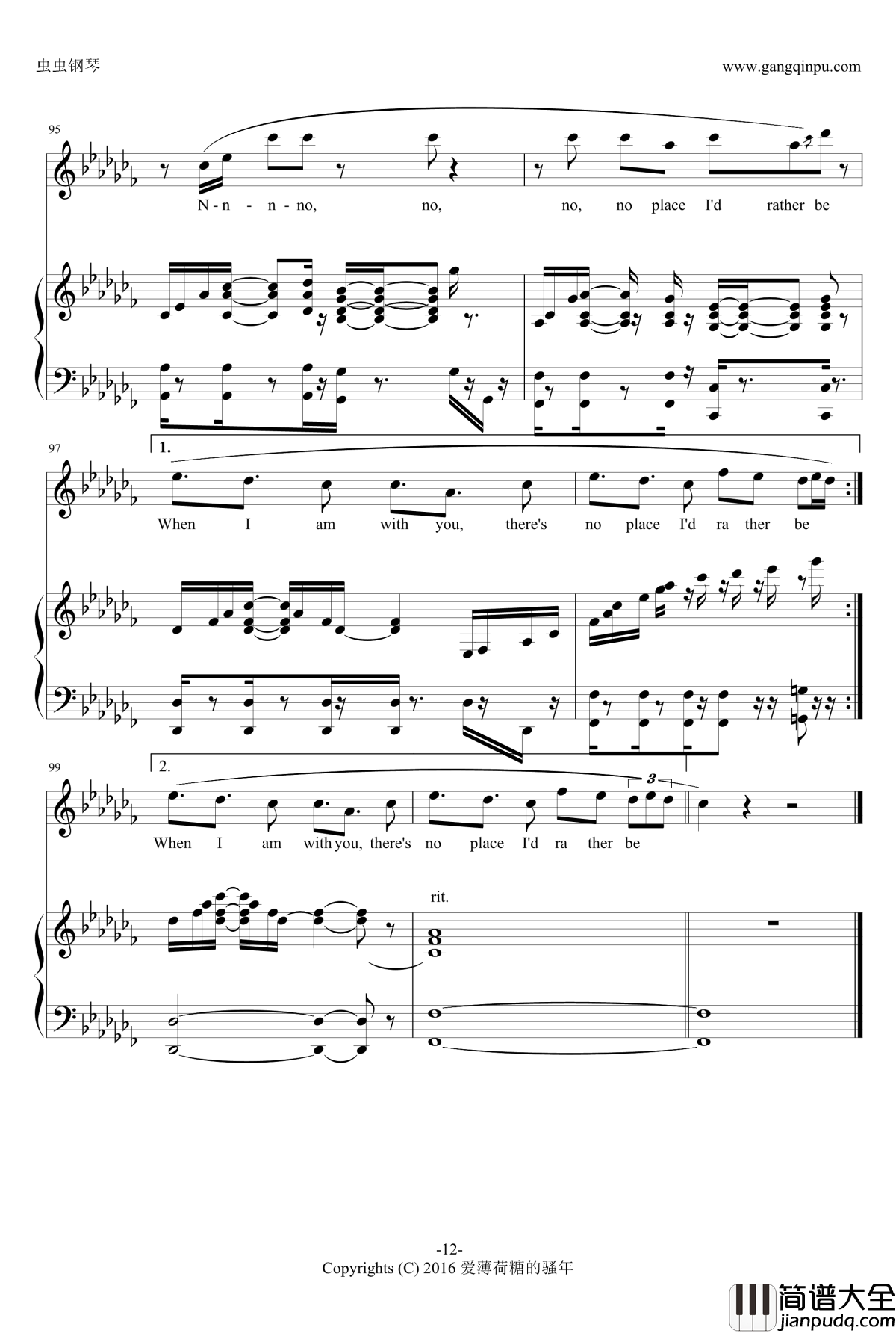 Rather_Be钢琴谱__钢琴弹唱谱___Clean_Bandit