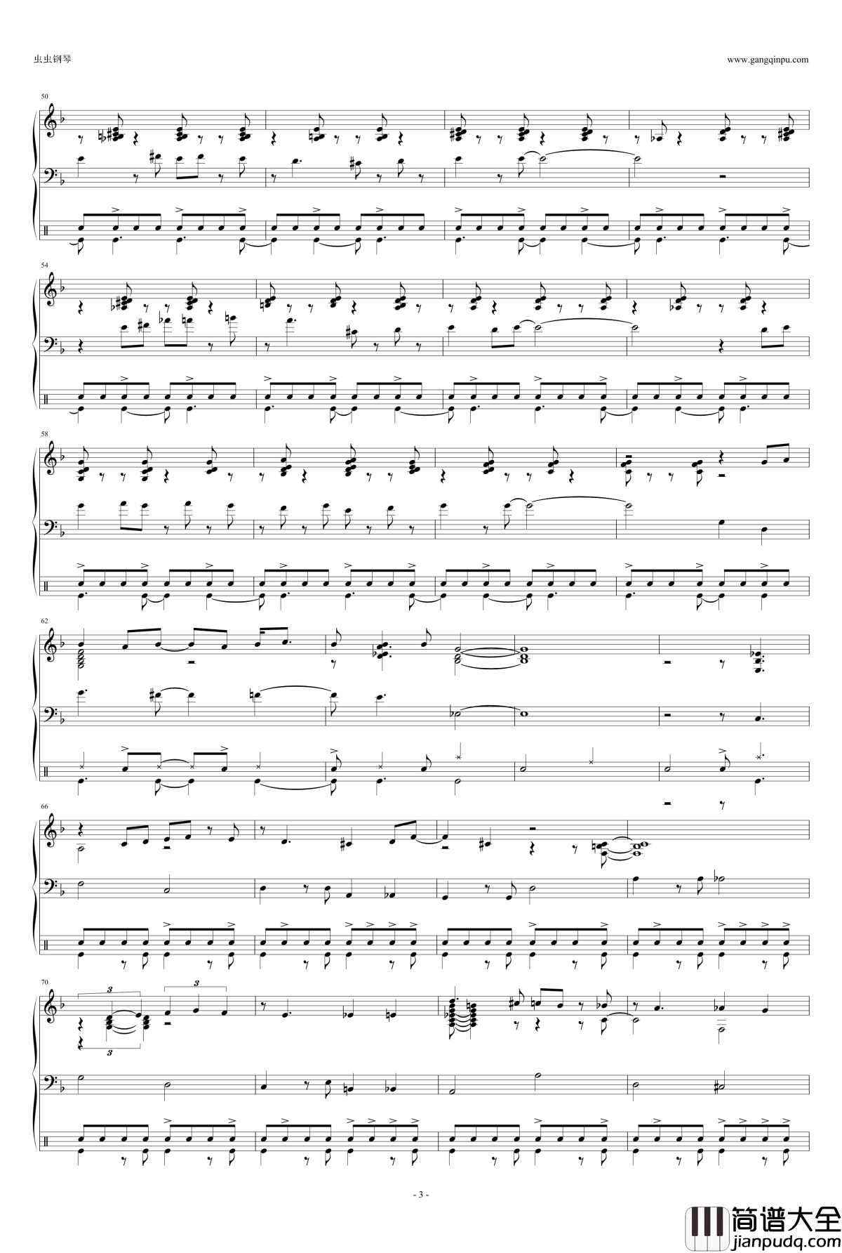 Desafinado钢琴谱_三行+鼓_European_Jazz_Trio