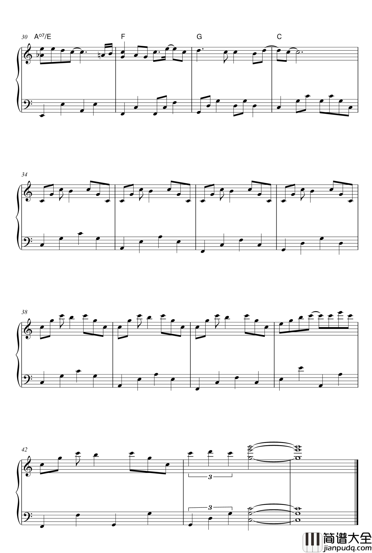 很想讨厌你钢琴谱_“单恋双城”_插曲_林夏薇
