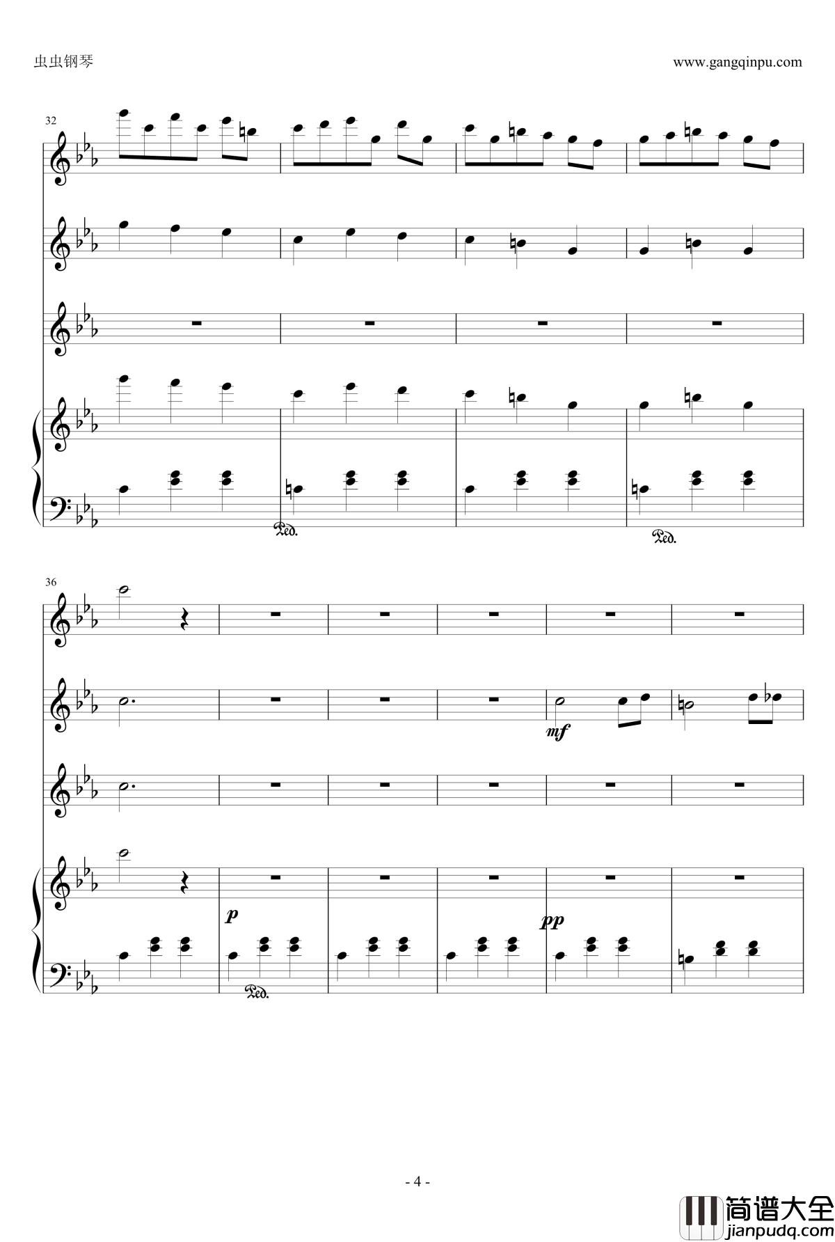 人偶小曲钢琴谱_狂音