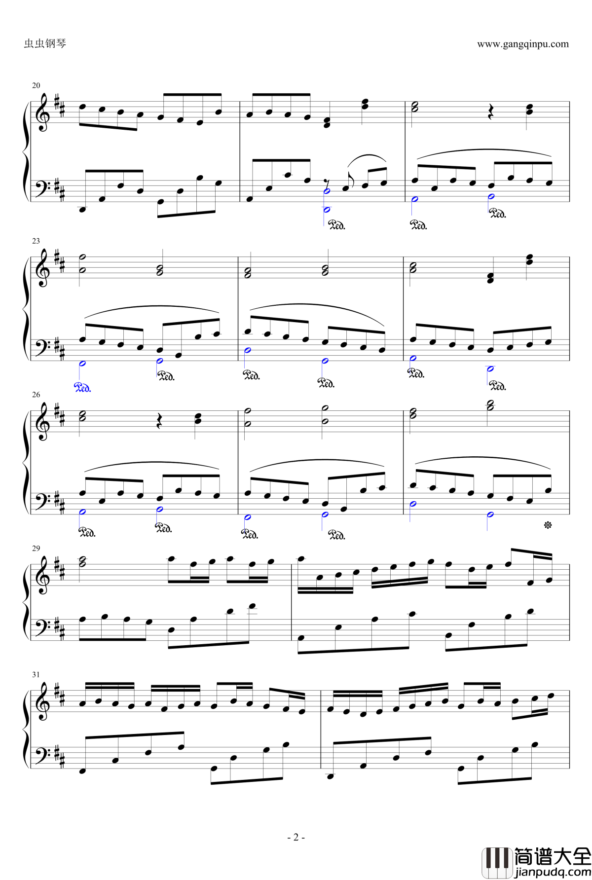 卡农：大爱人间钢琴谱_完整版_帕赫贝尔_Pachelbel