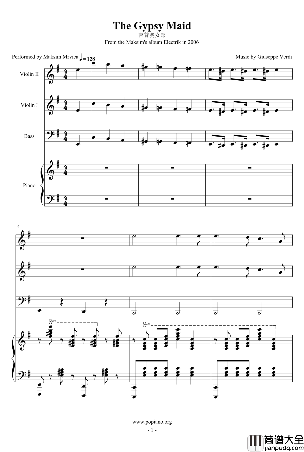 The_Gypsy_Maid钢琴谱_总谱_马克西姆_Maksim·Mrvica