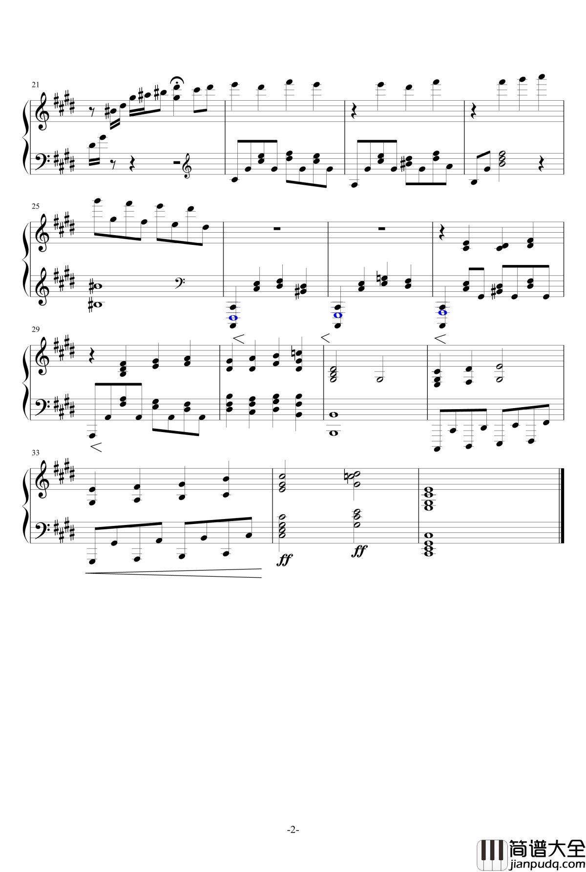 纠结三部曲之二钢琴谱_夜—深蓝