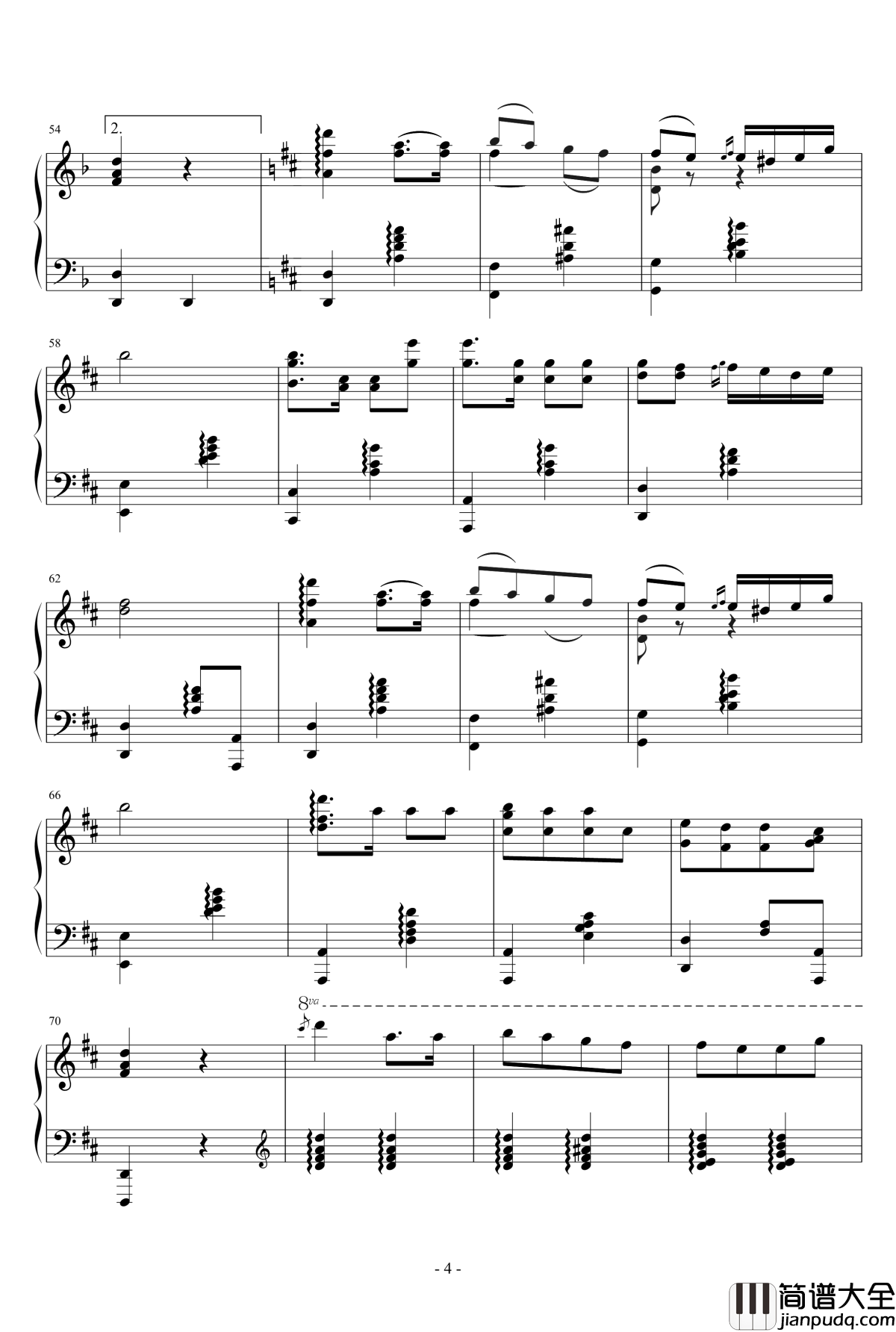 查尔达什舞曲钢琴谱_钢琴版_蒙蒂