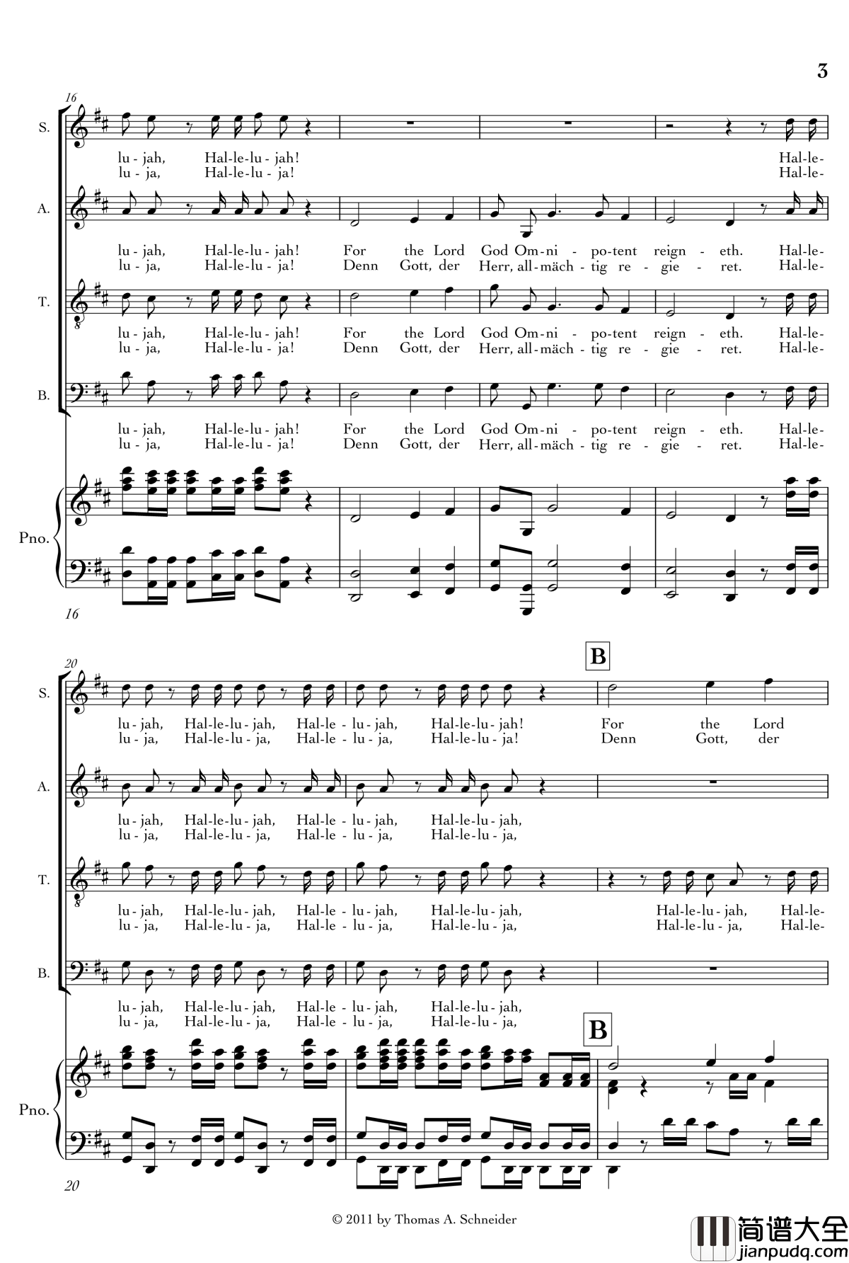 Halleluja钢琴谱_Handel