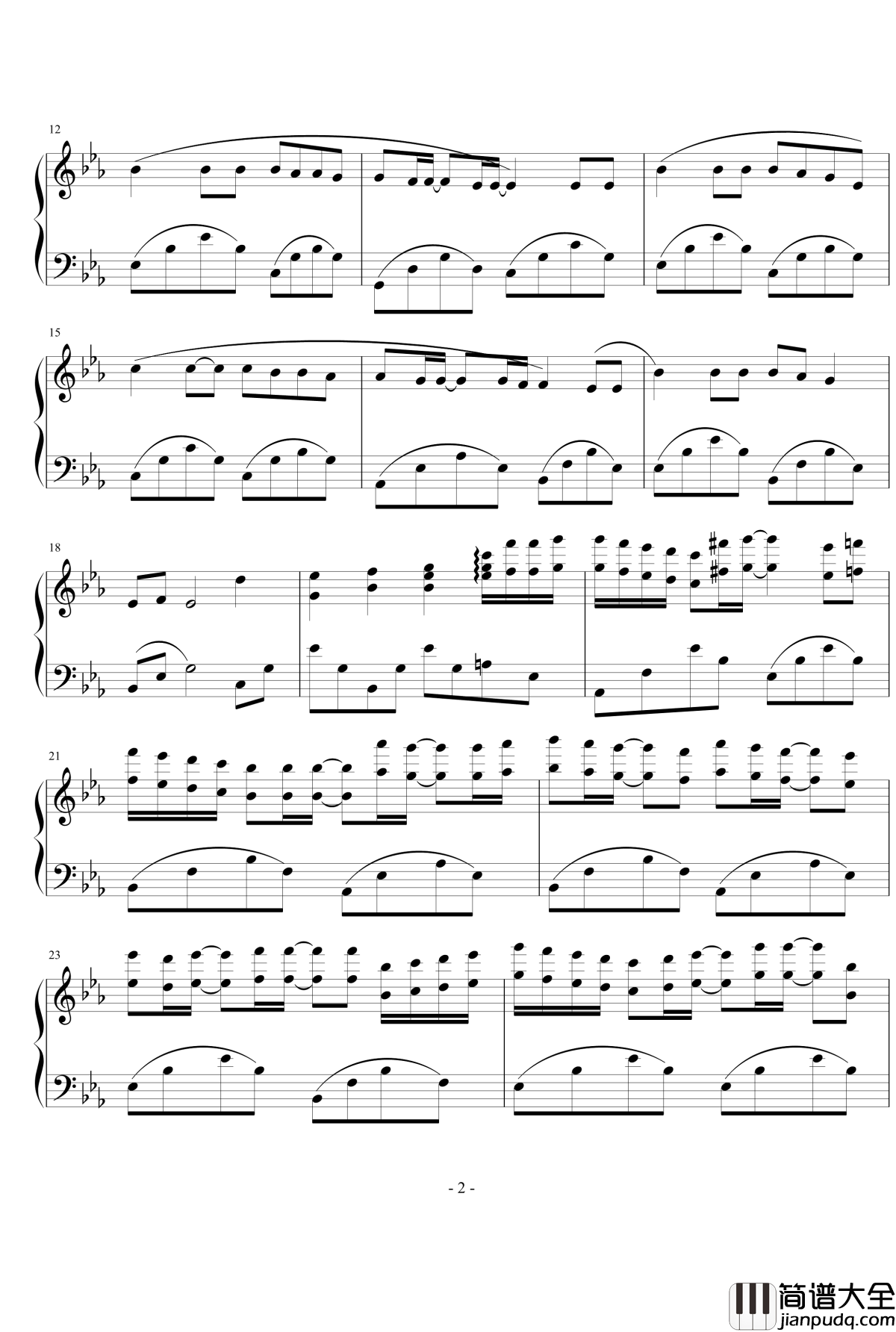 流行钢琴曲1钢琴谱_1154105477