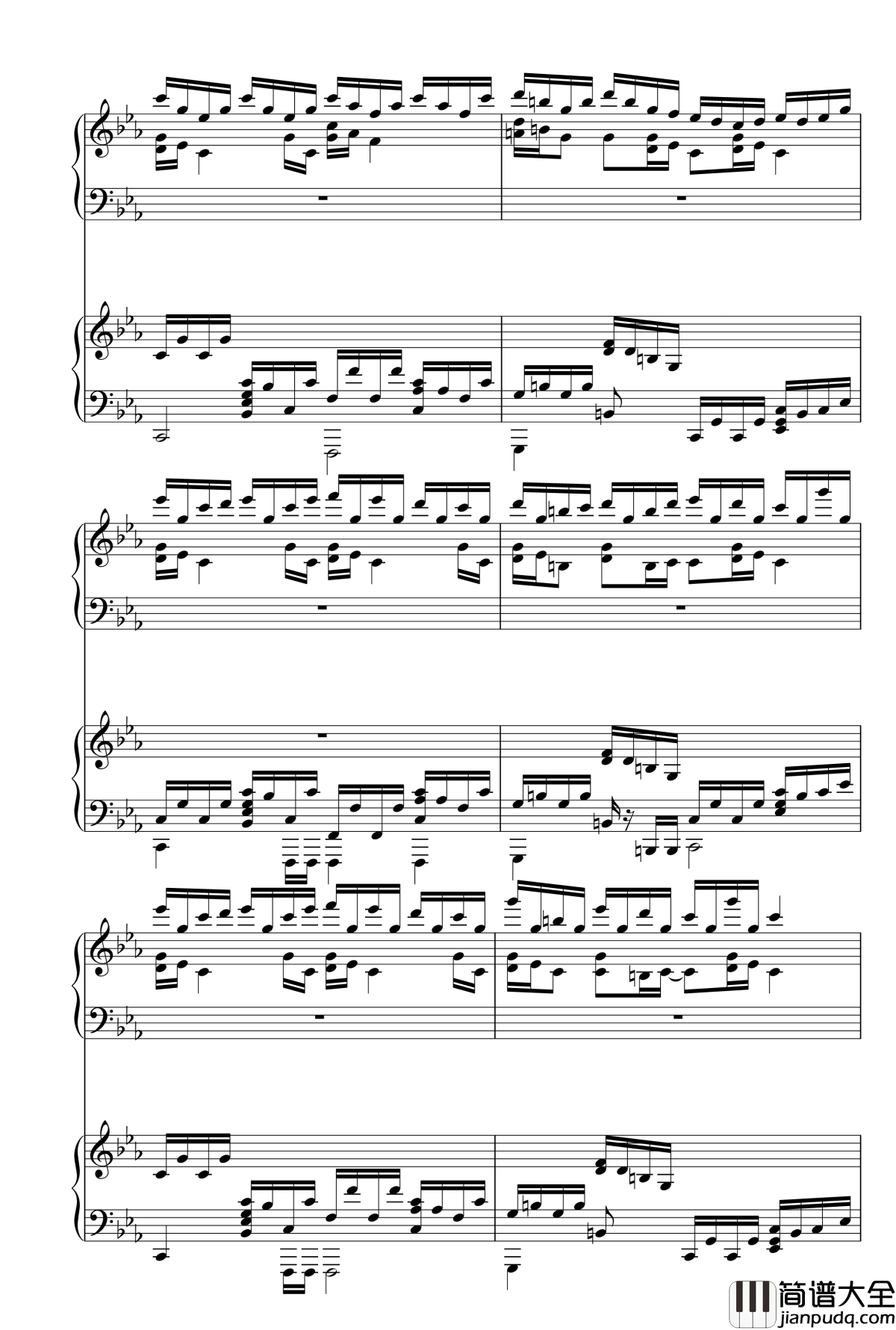 克罗地亚狂想曲钢琴谱_双钢琴_马克西姆_Maksim·Mrvica