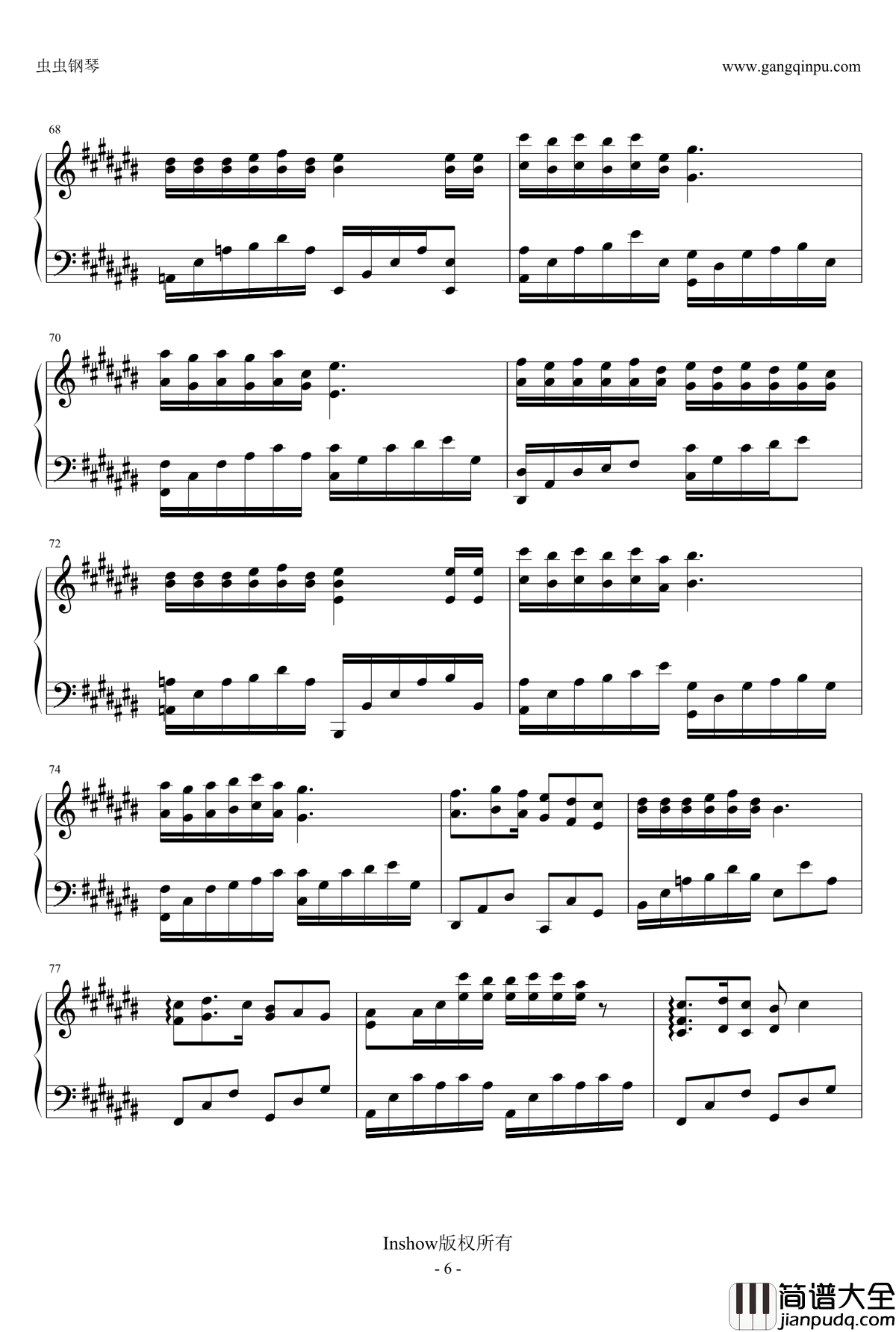 匆匆那年钢琴谱_电影_匆匆那年_主题曲_王菲