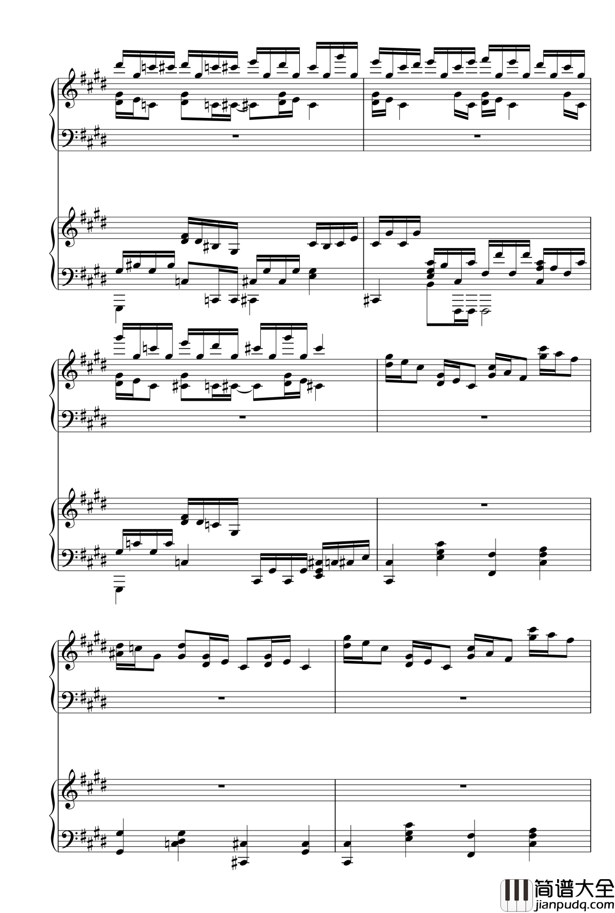 克罗地亚狂想曲钢琴谱_双钢琴_马克西姆_Maksim·Mrvica