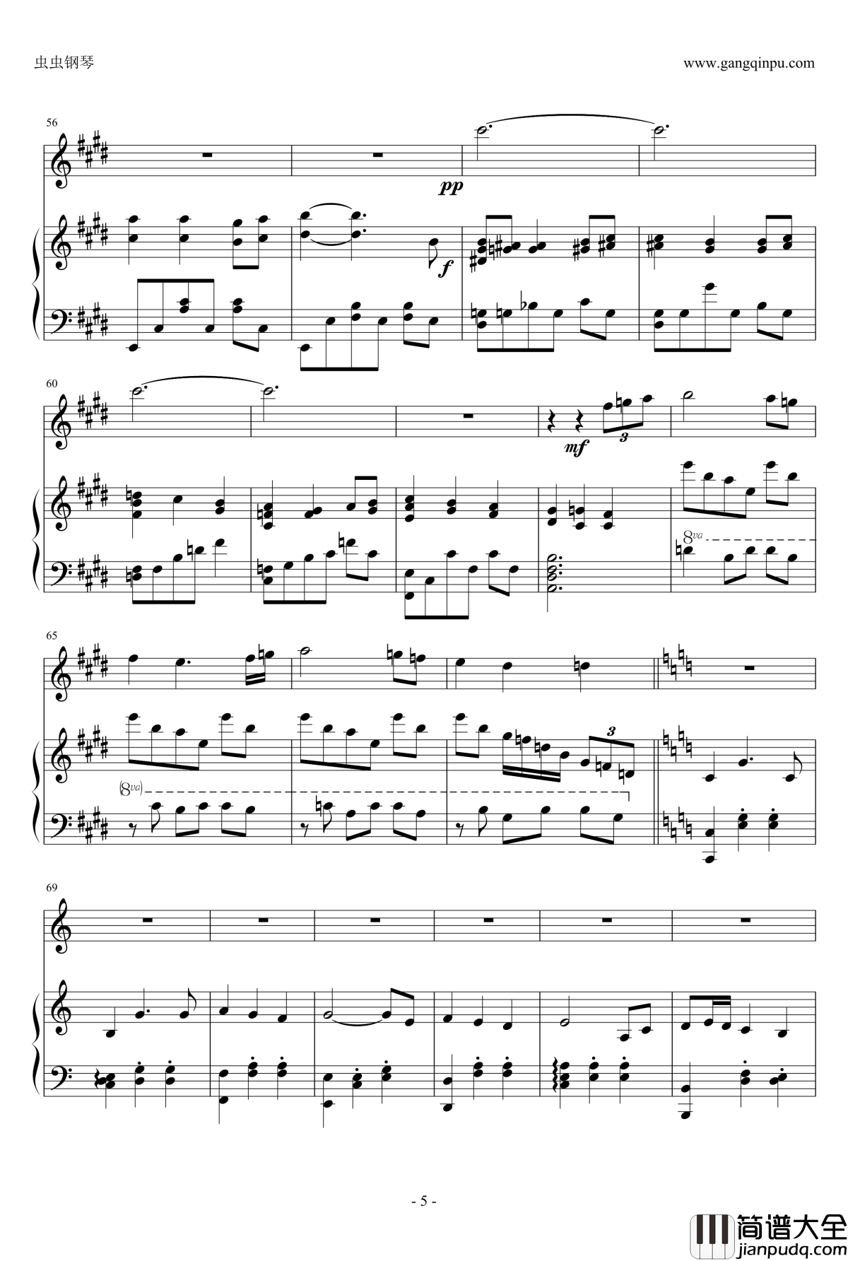 千寻的圆舞曲钢琴谱_钢琴+小提琴版_千与千寻