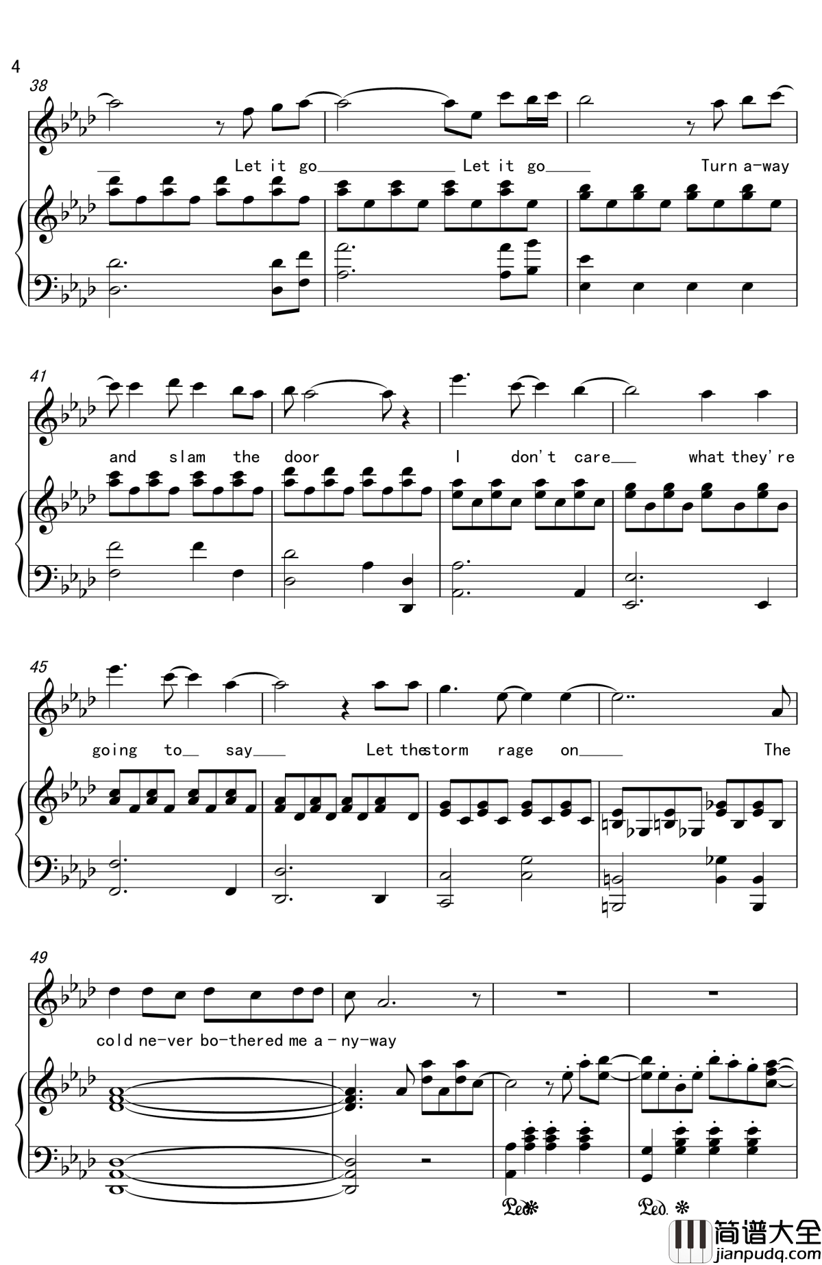 Let_It_Go钢琴谱_Idina_Menzel_冰雪奇缘