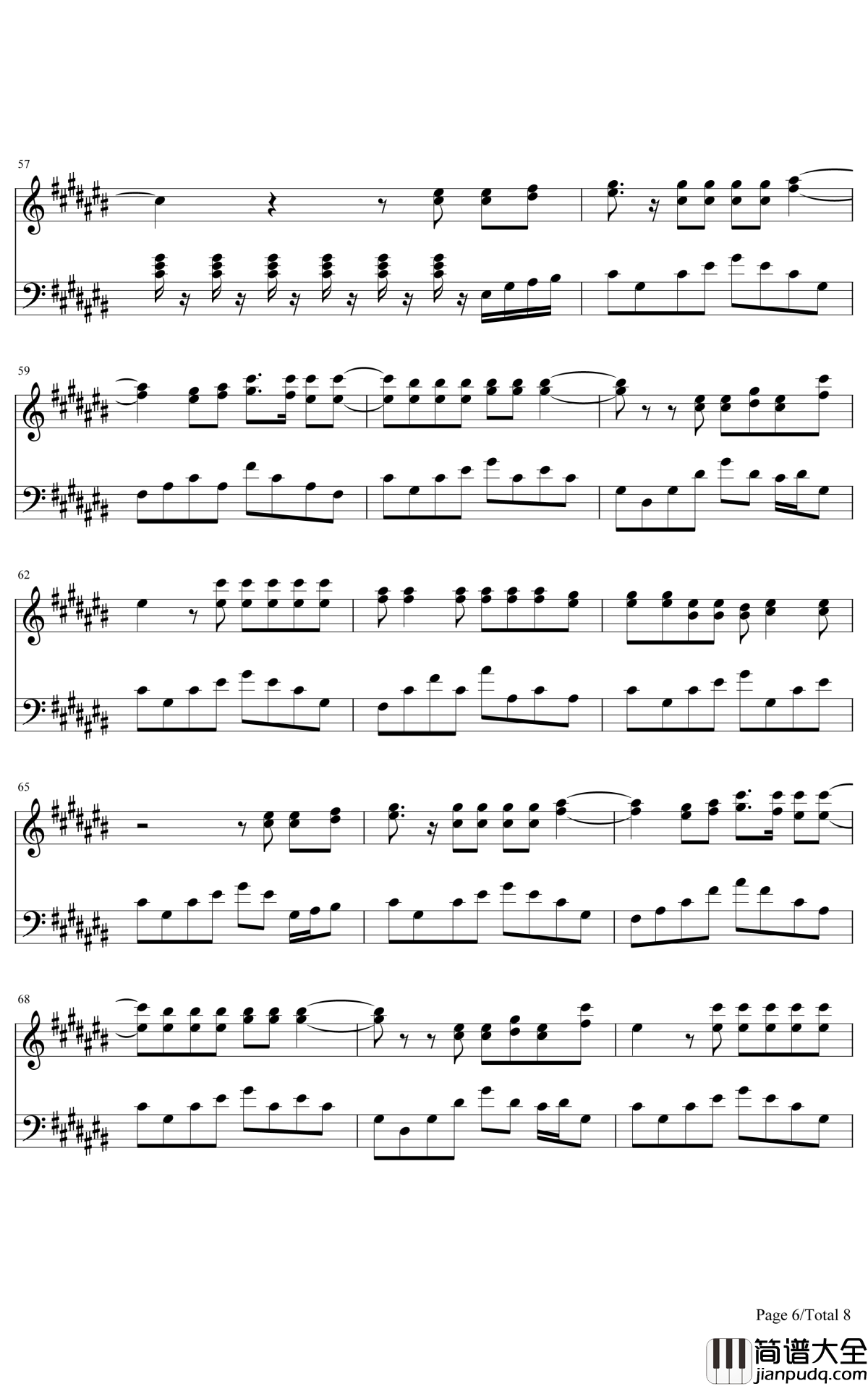 Try_Everything钢琴谱_Shakira__疯狂动物城_主题曲