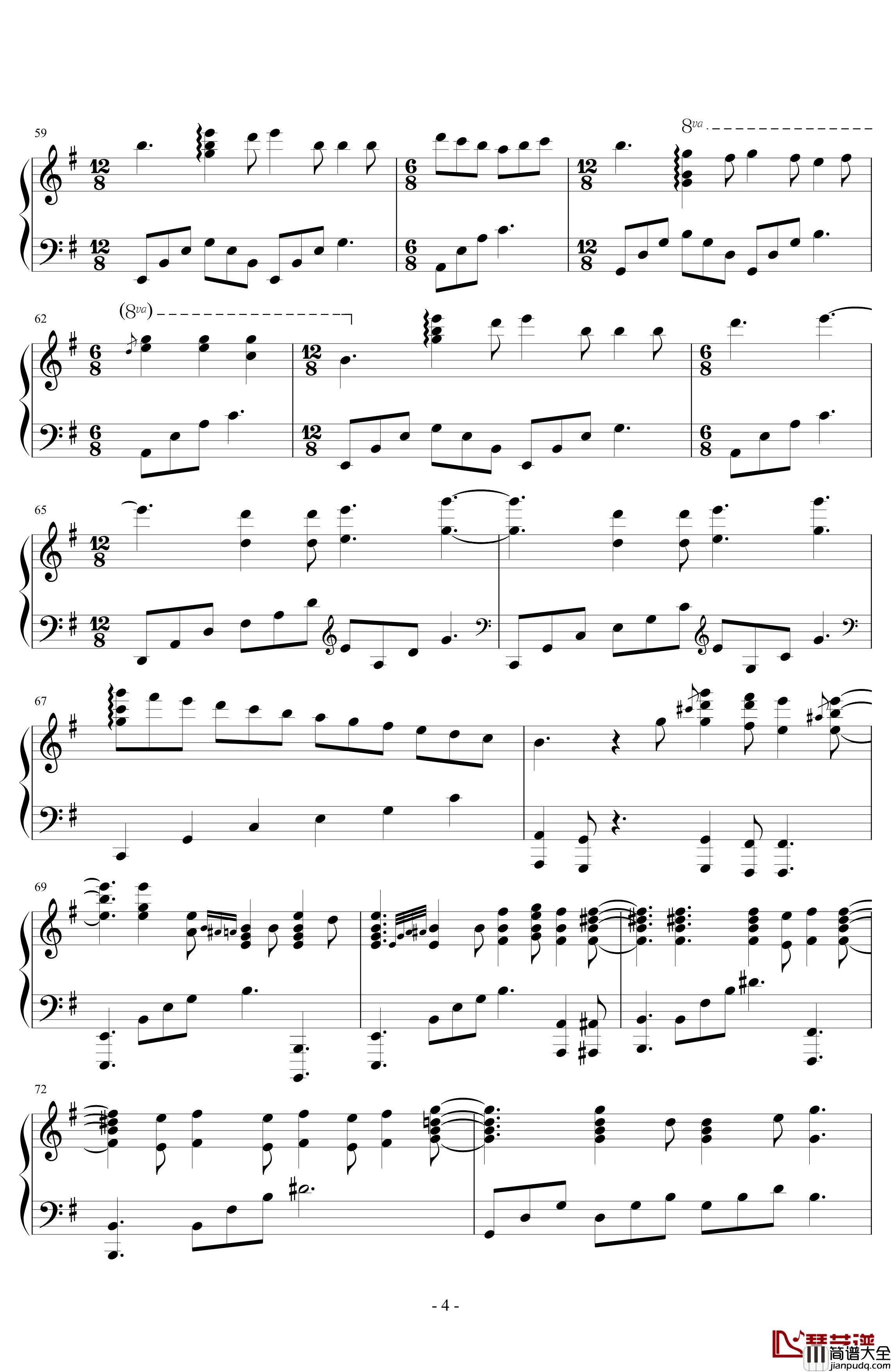 G大调第九十四号交响曲惊愕钢琴谱_La_La_Land
