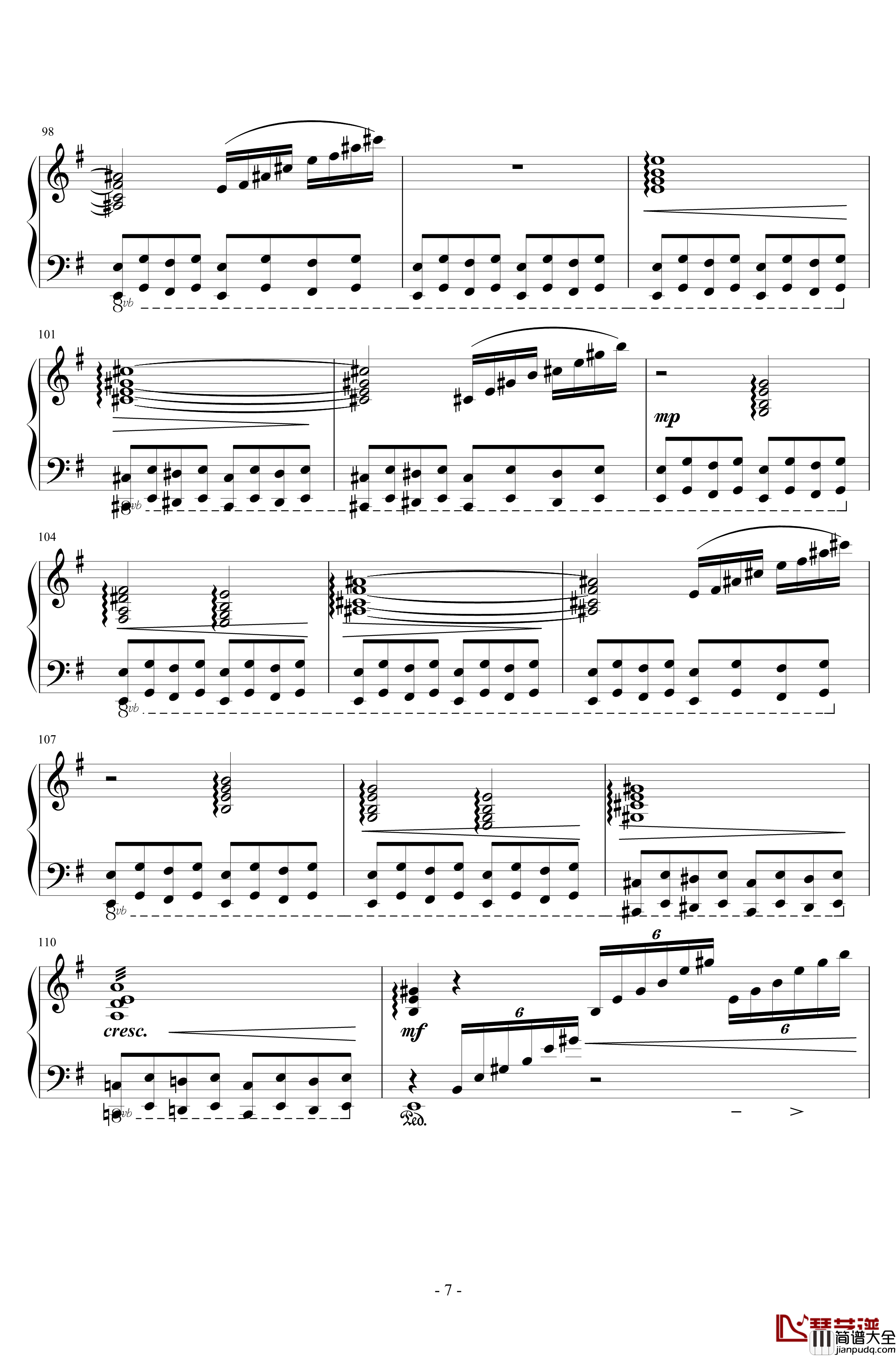 Main_Theme_of_Final_Fantasy_VII钢琴谱_浜口史郎