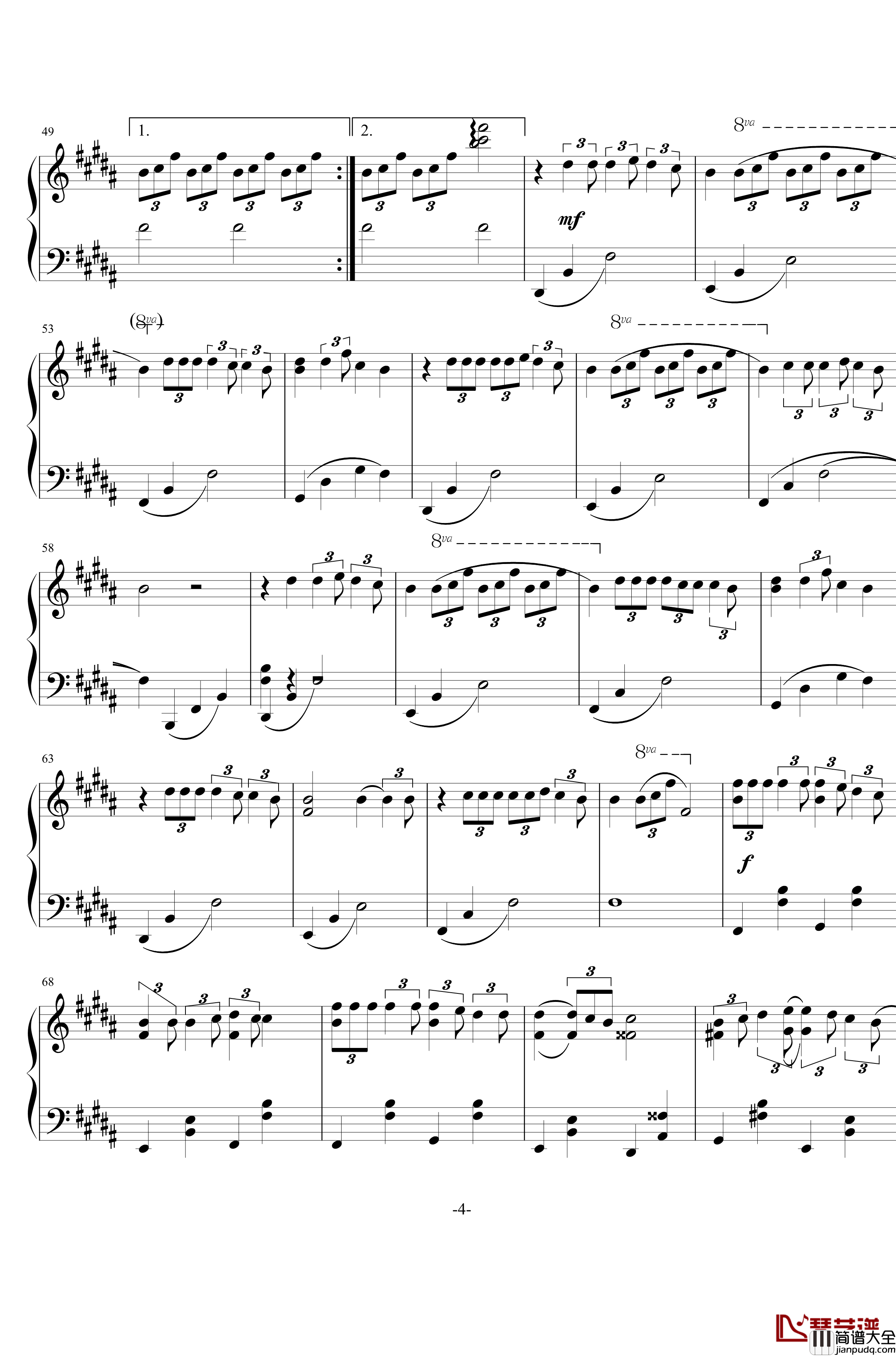 你的名字插曲钢琴谱__スパークル__RADWIMPS