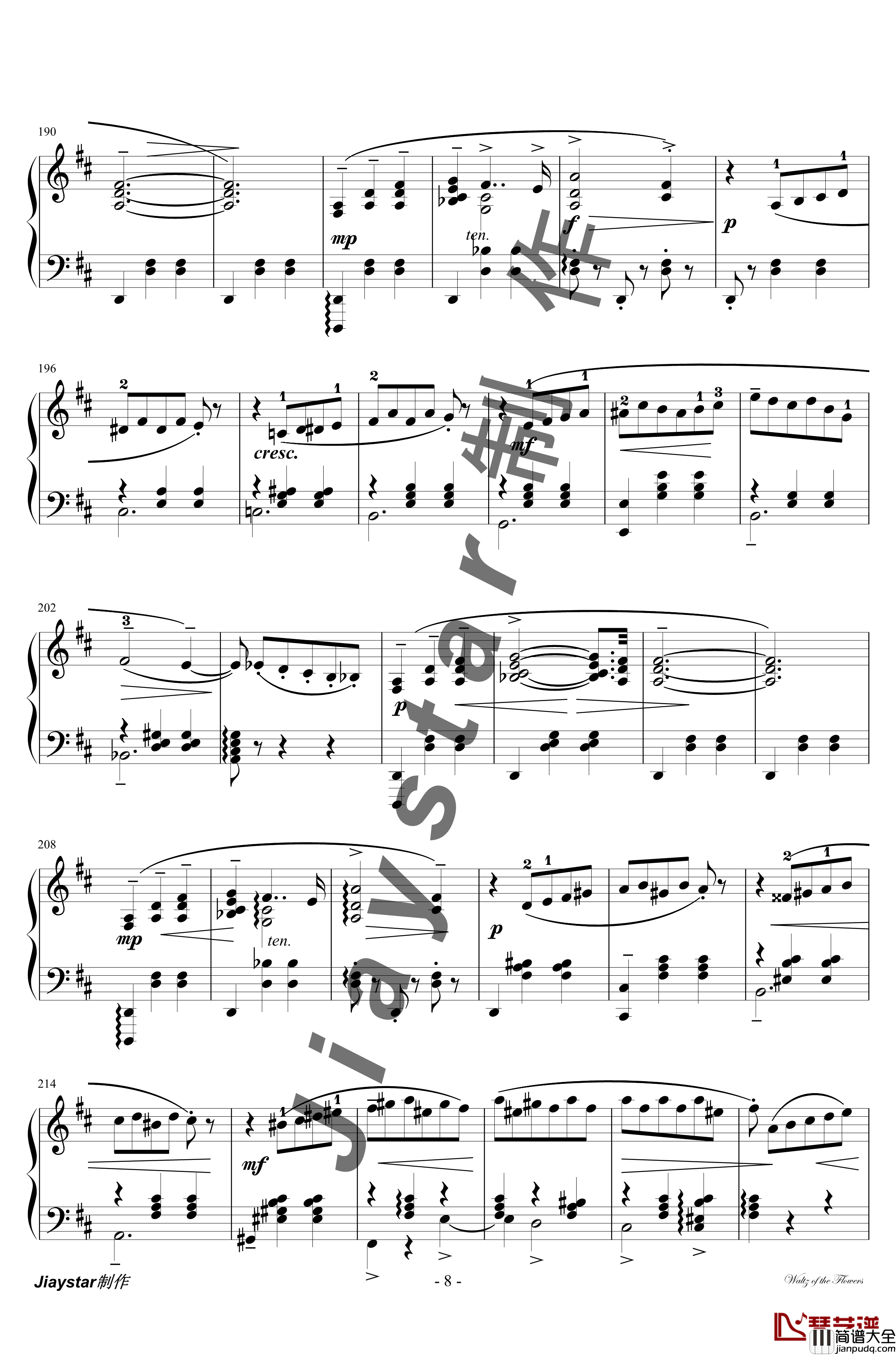 花的圆舞曲钢琴谱_柴科夫斯基