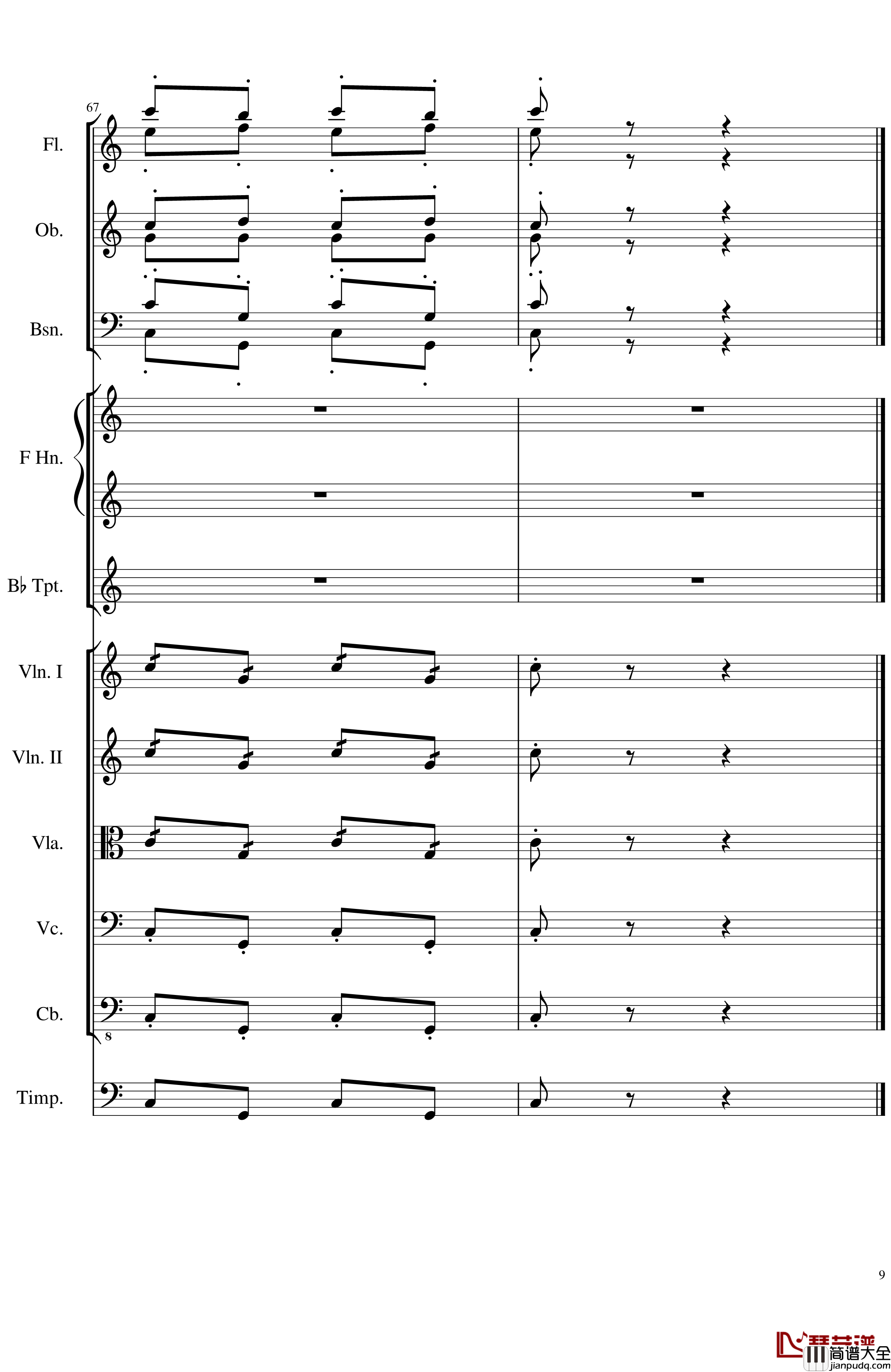 Contradance_in_C,_Op.128_一个球_钢琴谱