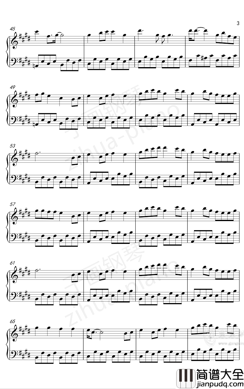 缘分一道桥钢琴谱_子画钢琴治愈版_王力宏