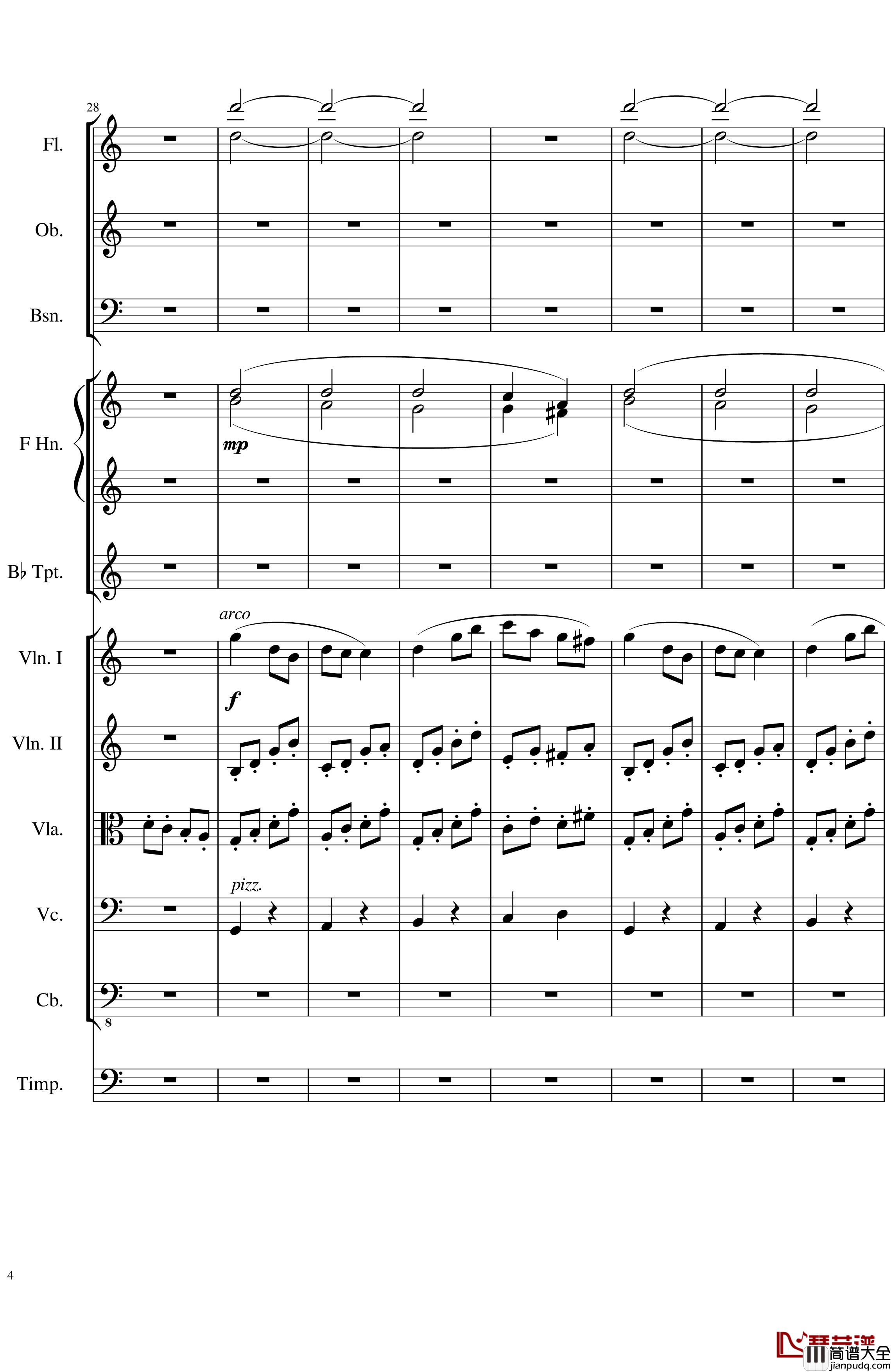 Contradance_in_C,_Op.128_一个球_钢琴谱