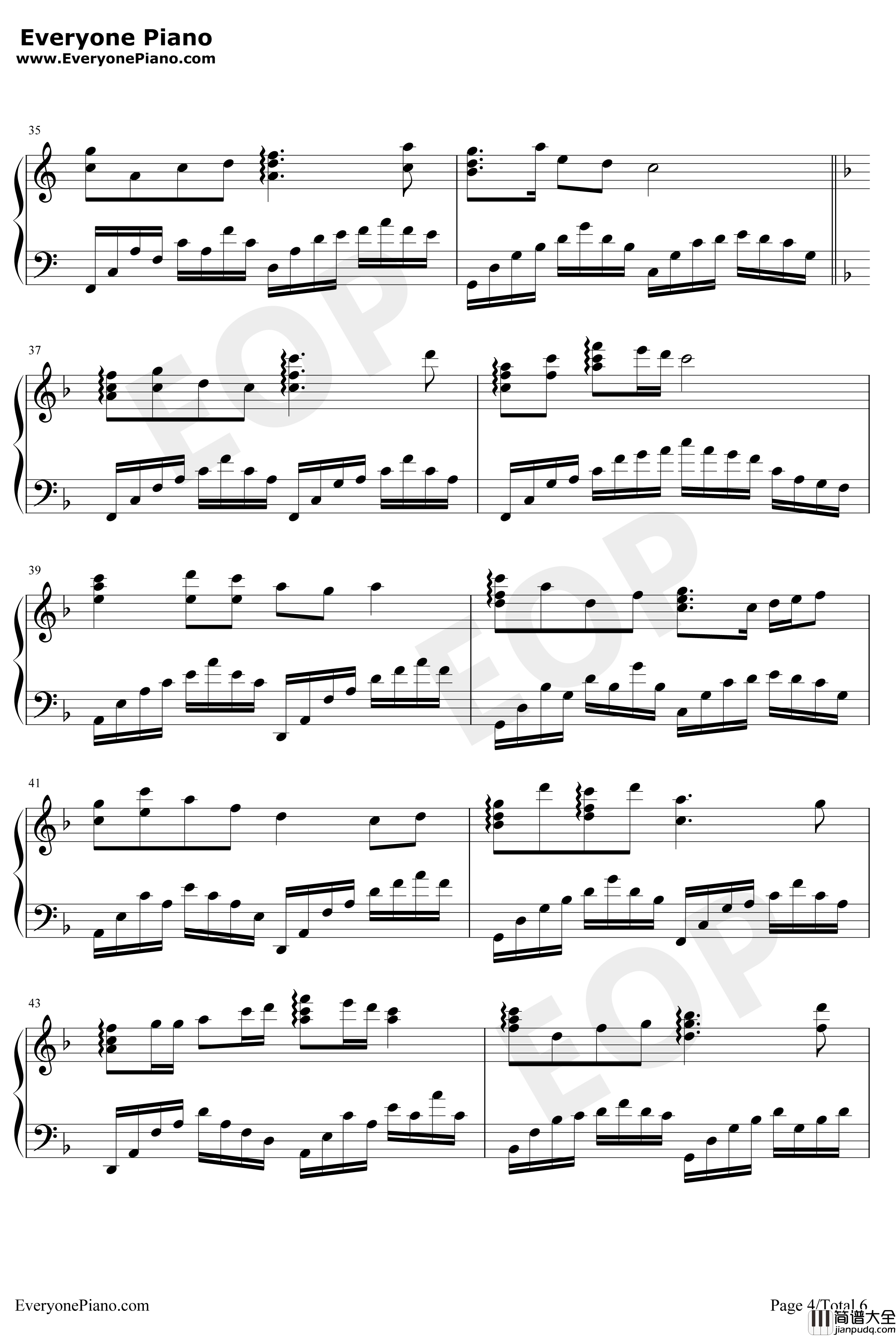 一条大河钢琴谱_刘炽_完美独奏版_我的祖国_上甘岭插曲
