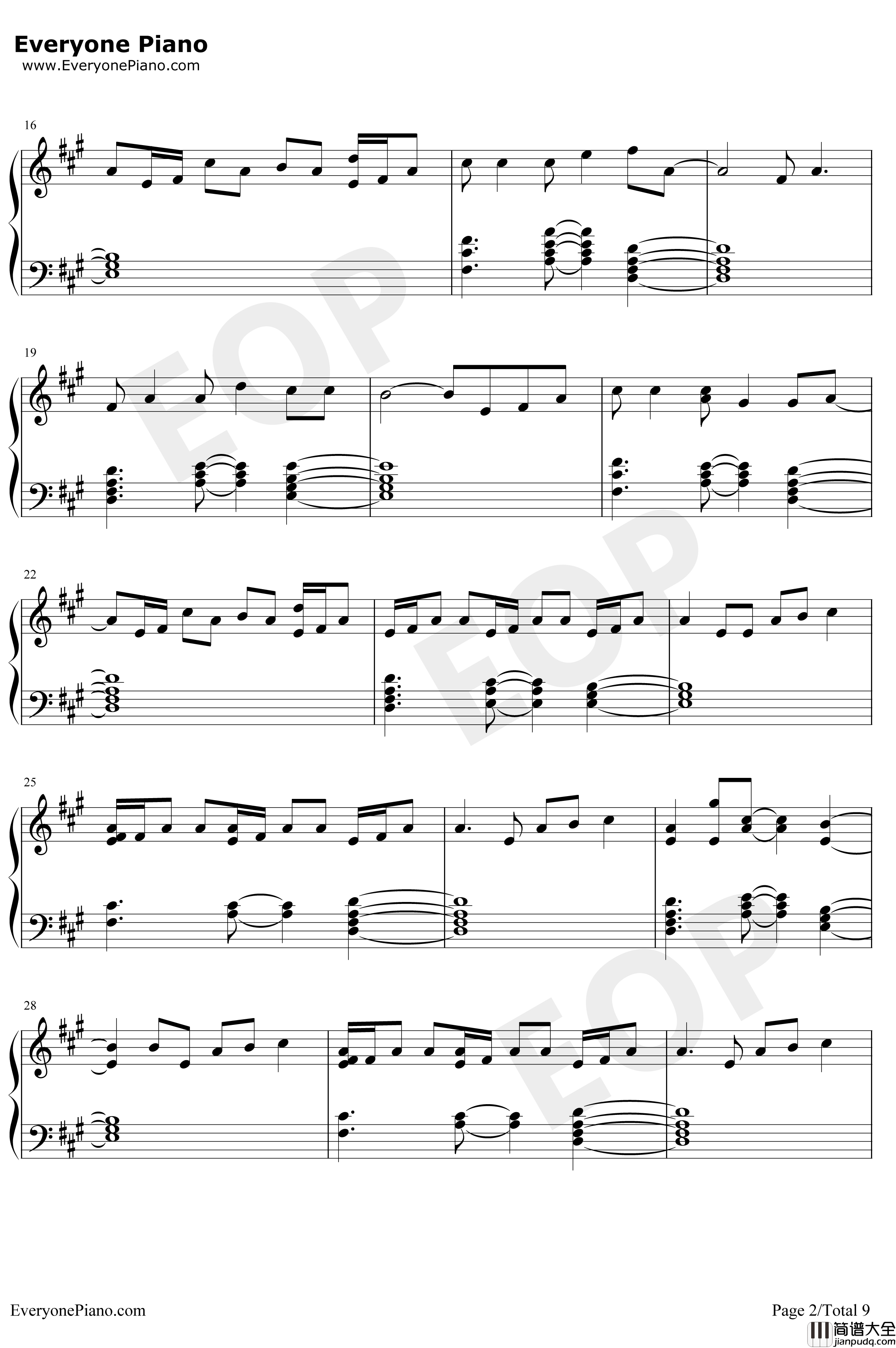 Heaven钢琴谱_Avicii_Chris_Martin