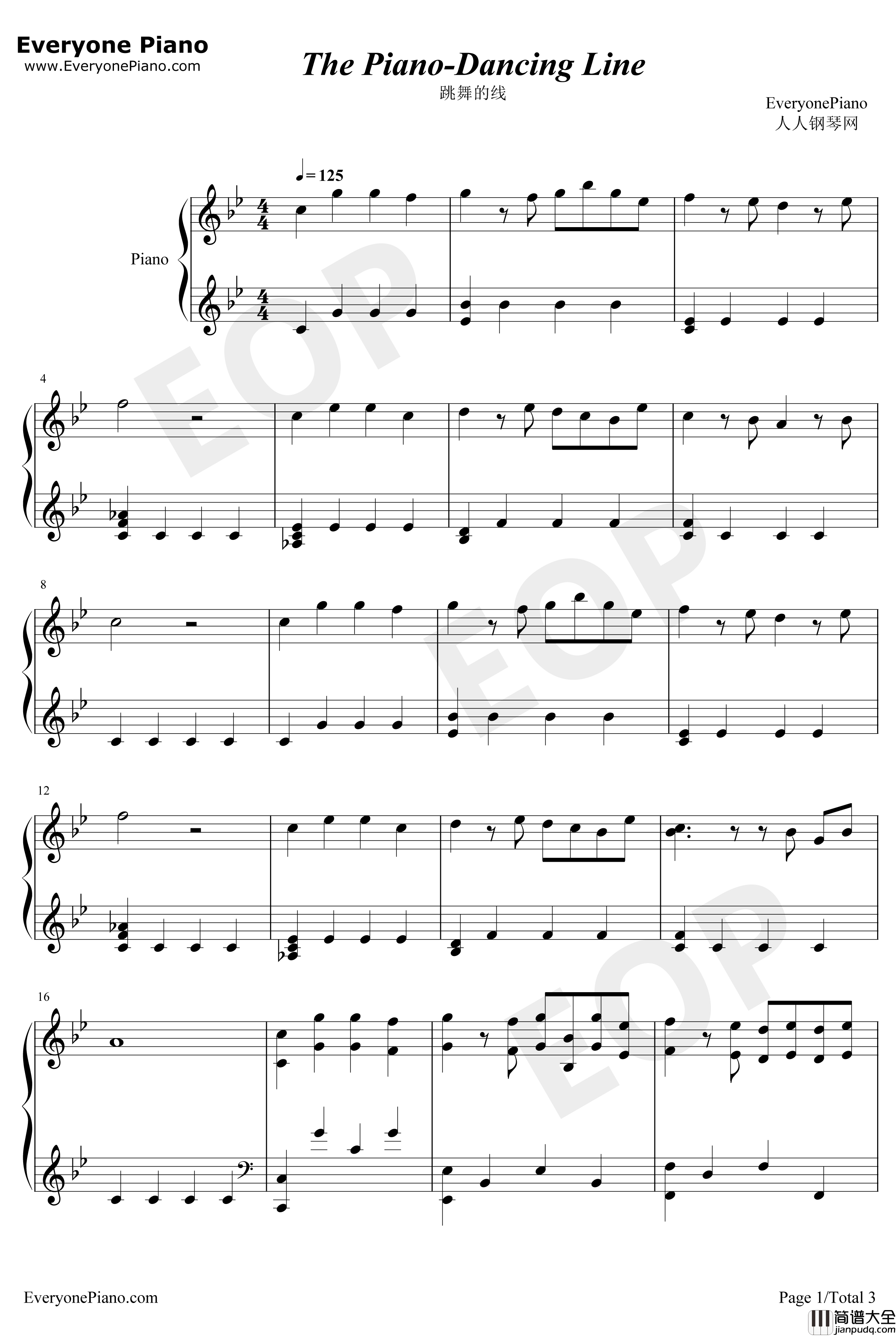 The_Piano钢琴谱_猎豹移动公司_DancingLine_跳舞的线