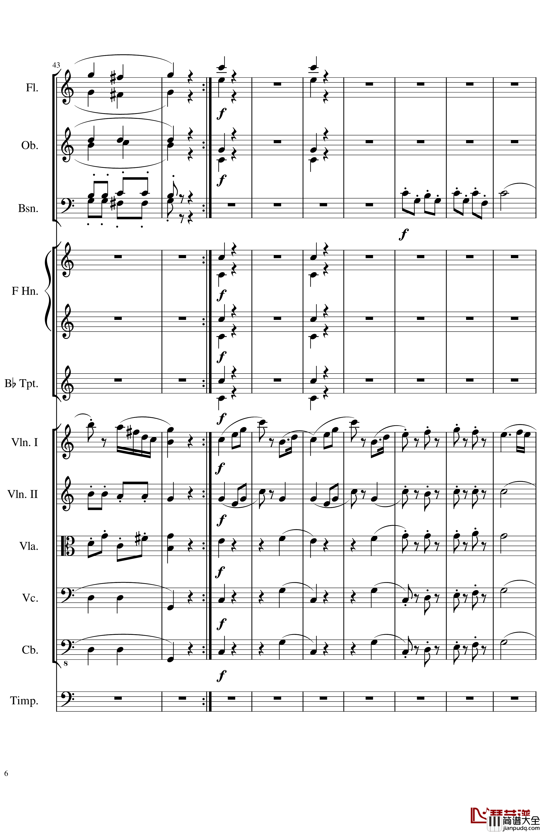 Contradance_in_C,_Op.128_一个球_钢琴谱