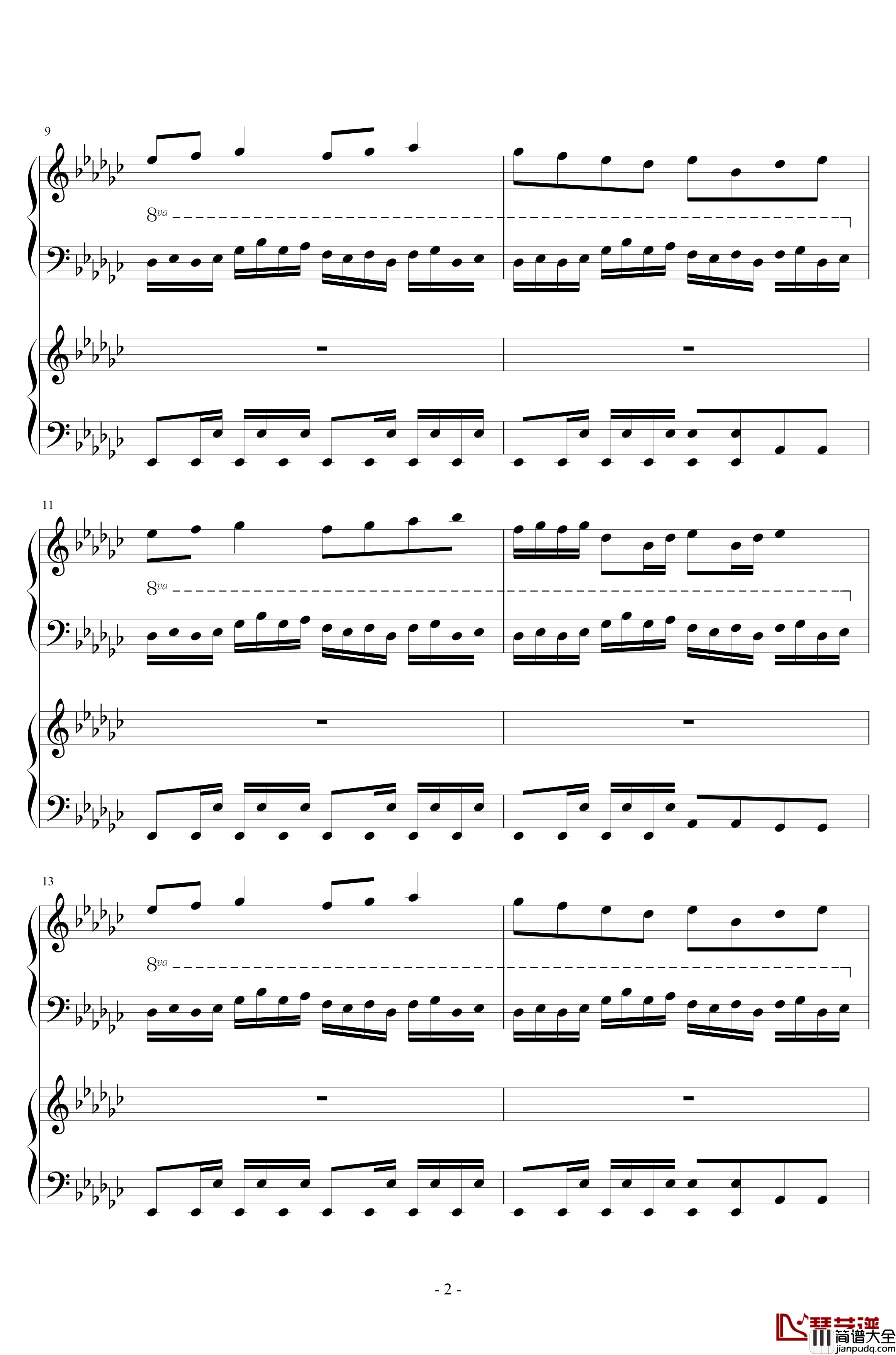 Bad_apple!!×东方角色组曲钢琴谱_Piano.ver_东方project
