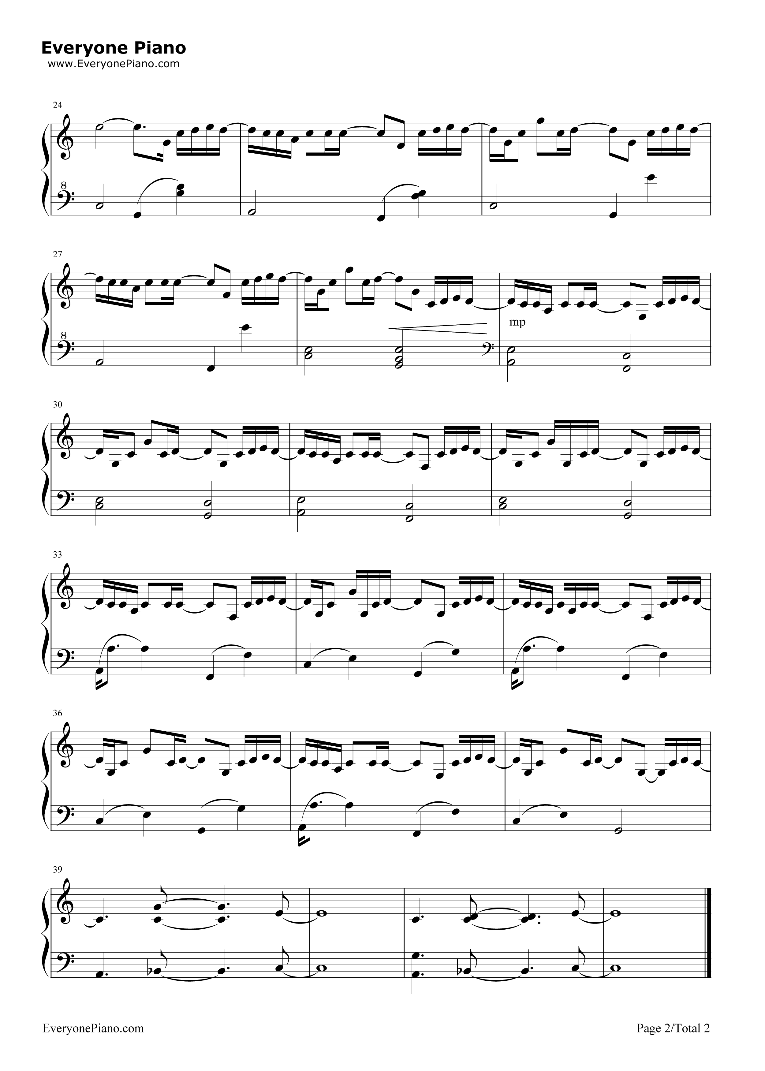 かたわれ時钢琴谱_RADWIMPS