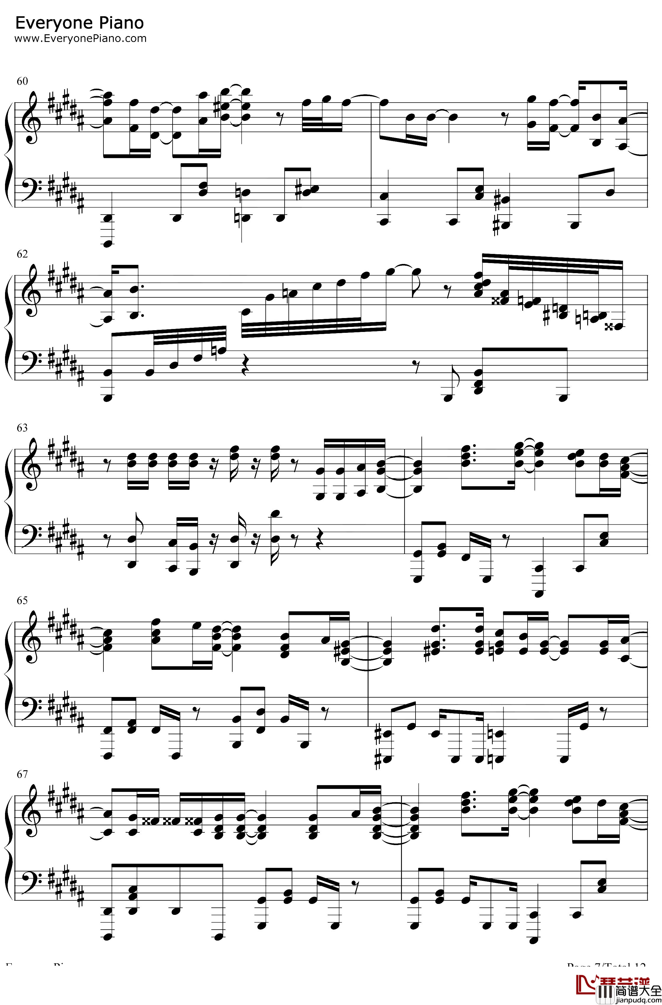 感電钢琴谱_米津玄师_感电_MIU404主题曲