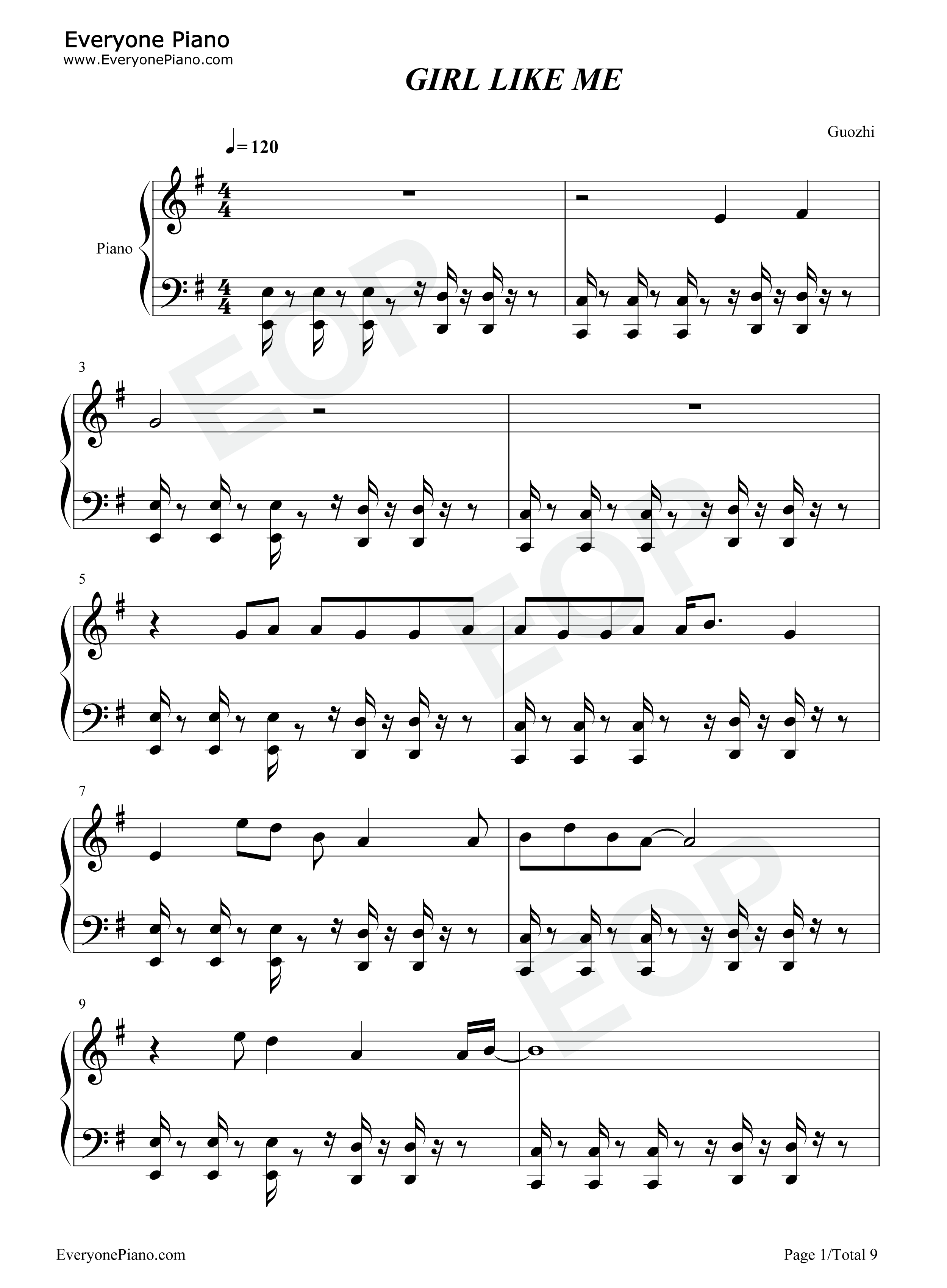 Girl_like_Me钢琴谱_Black_Eyed_Peas_Shakira