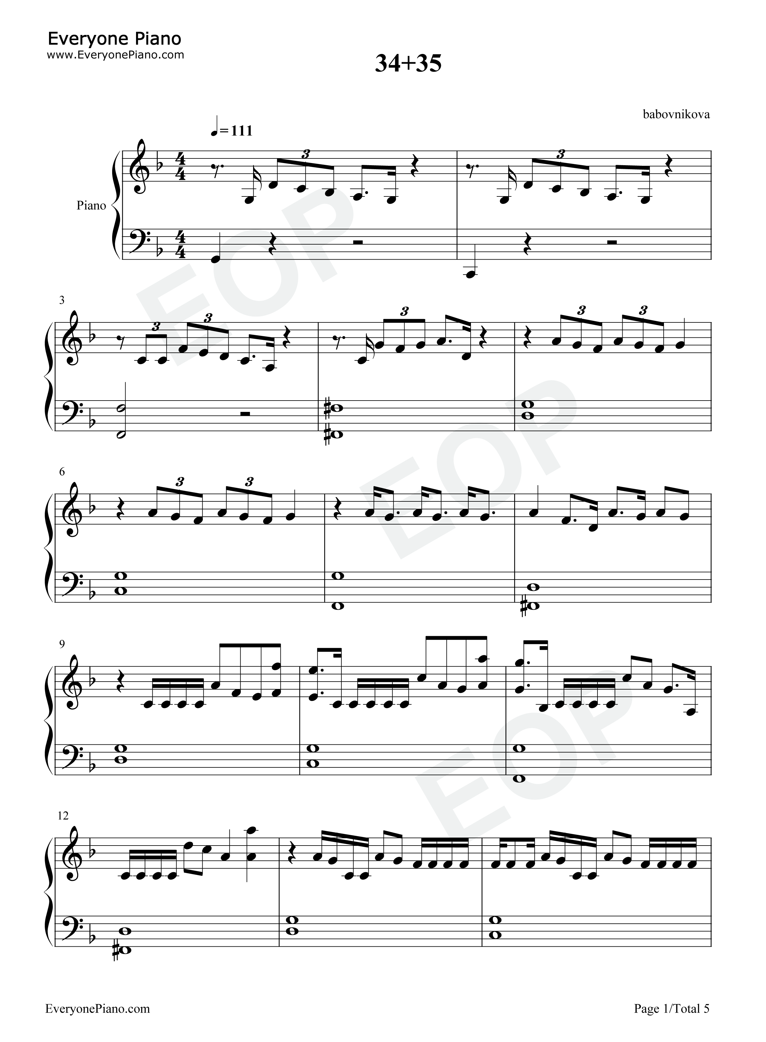 34_35钢琴谱_Ariana_Grande